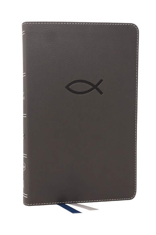 NKJV, Thinline Bible Youth Edition, Leathersoft, Gray, Red Letter Edition, Comfort Print