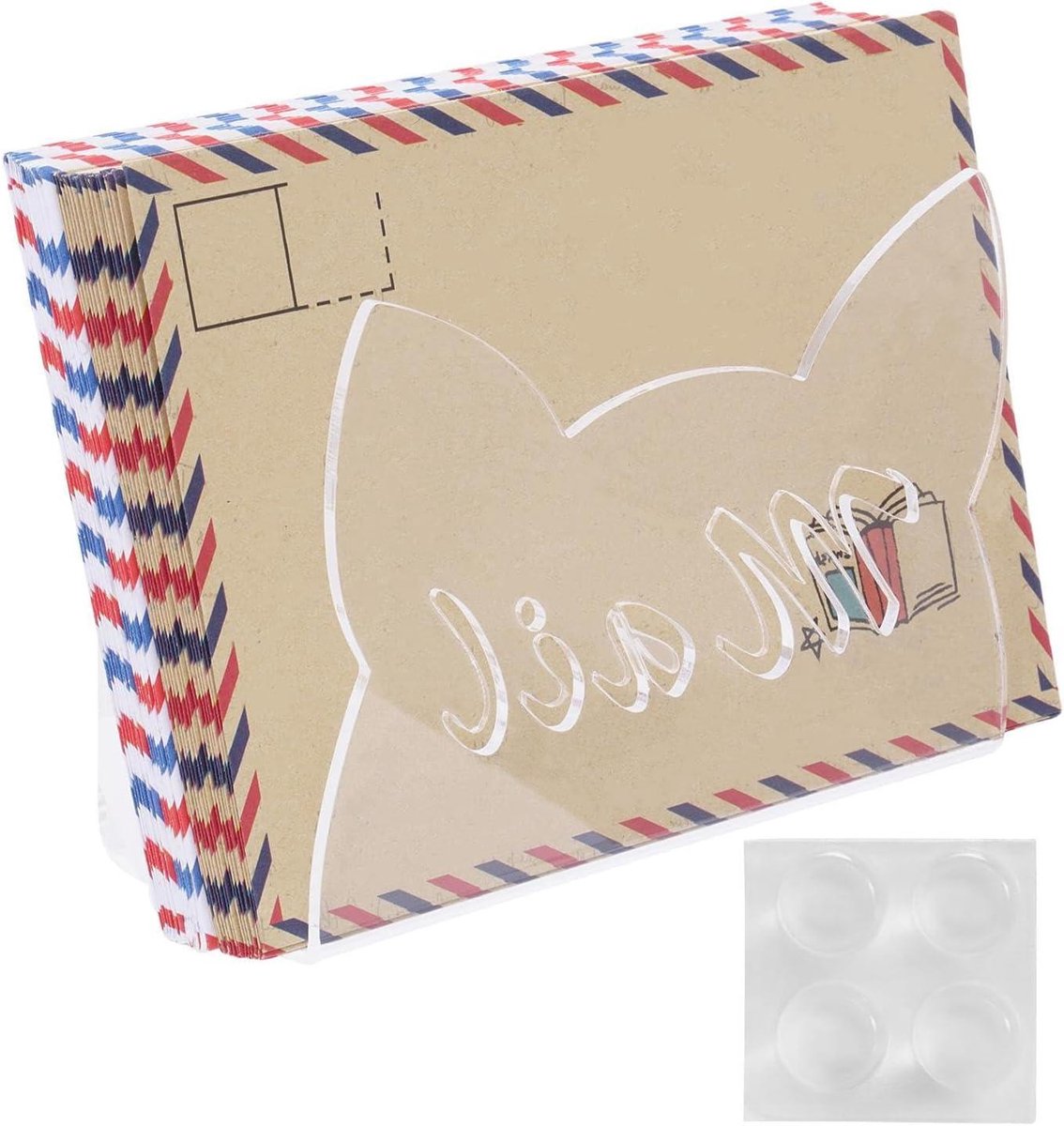 Briefhouder - Envelop Organizer - Bureau Organisatie - Kat Design - 15x6x10 cm - Transparant
