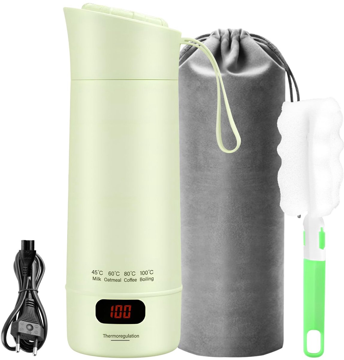 SPHProducts - Mini Elektrische Waterketel - 400ml - Draagbaar met 4 Temperatuurinstellingen - Handzaam formaat - Ideaal voor onderweg - Voor thee en ko...