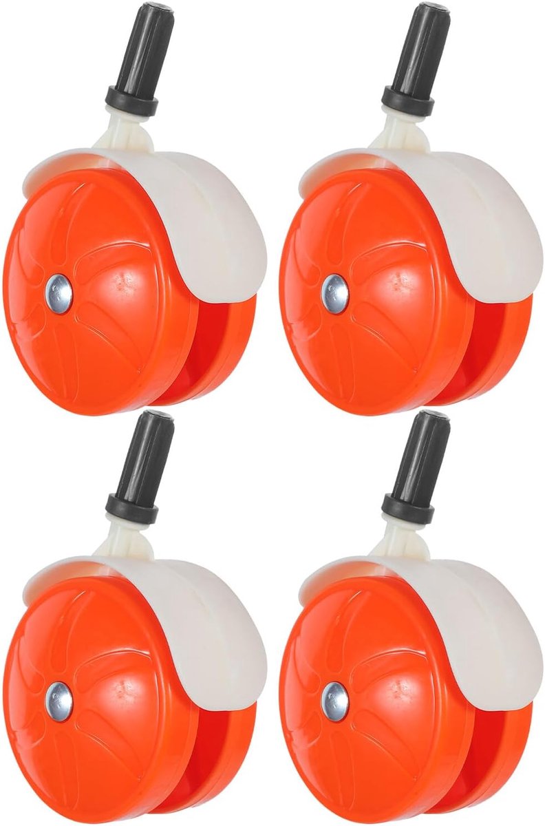 Kinderwagen Wielen - Vervangingswielen Buggy - Stabiel Verplaatsen - Geluidsdempende Zwenkwielen - 4 Stuks - Oranje