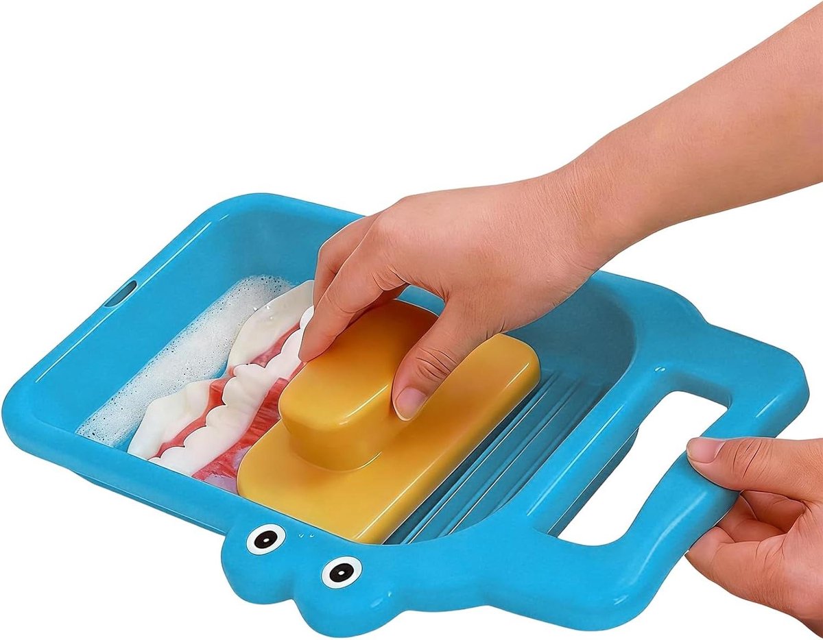 Mini Wasbord Handwasplank Kleding Wassen Draagbaar Ontwerp 32 cm Blauw