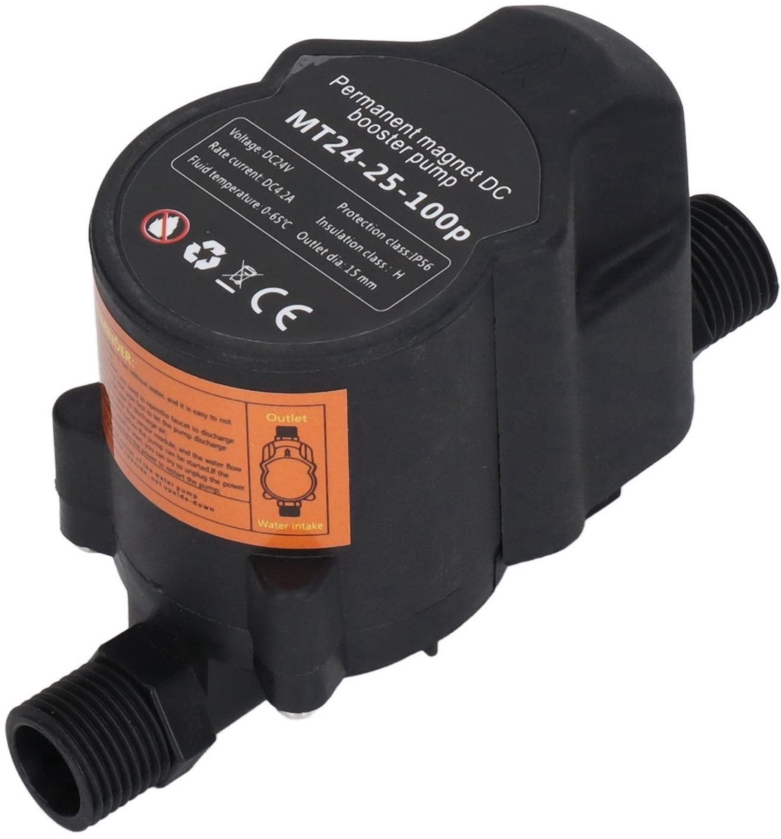 SPHProducts - 24 V DC waterdrukpomp - volautomatische douchepomp - geluidsarm - zwart - ideaal voor thuisgebruik - krachtige en efficiënte pomp - gesch...