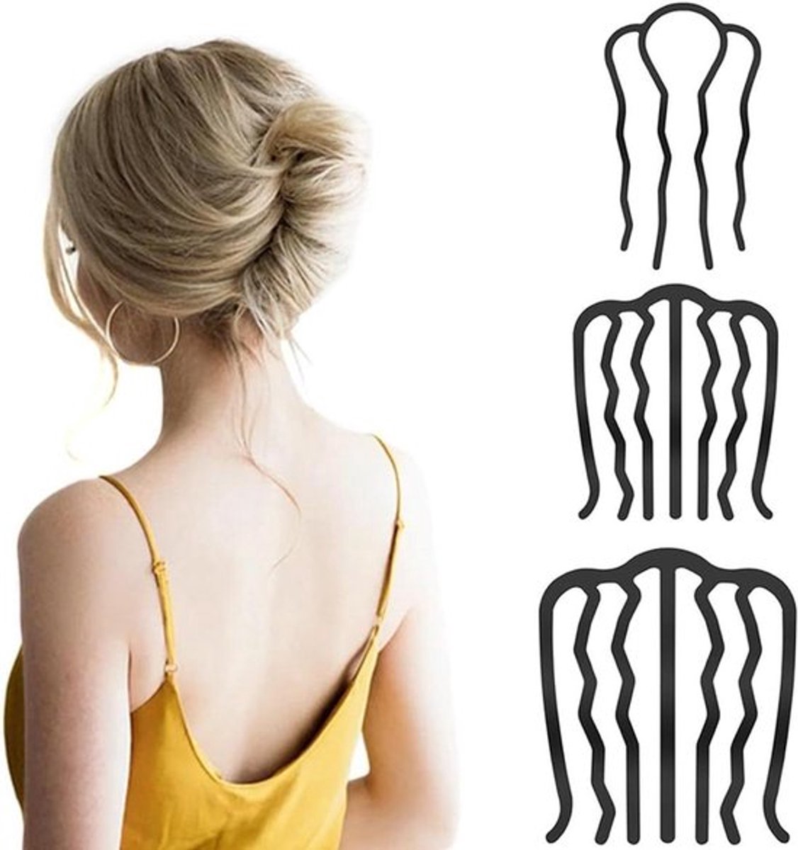 6 stuks metalen haarkam set voor dames en meisjes (verschillende maten)