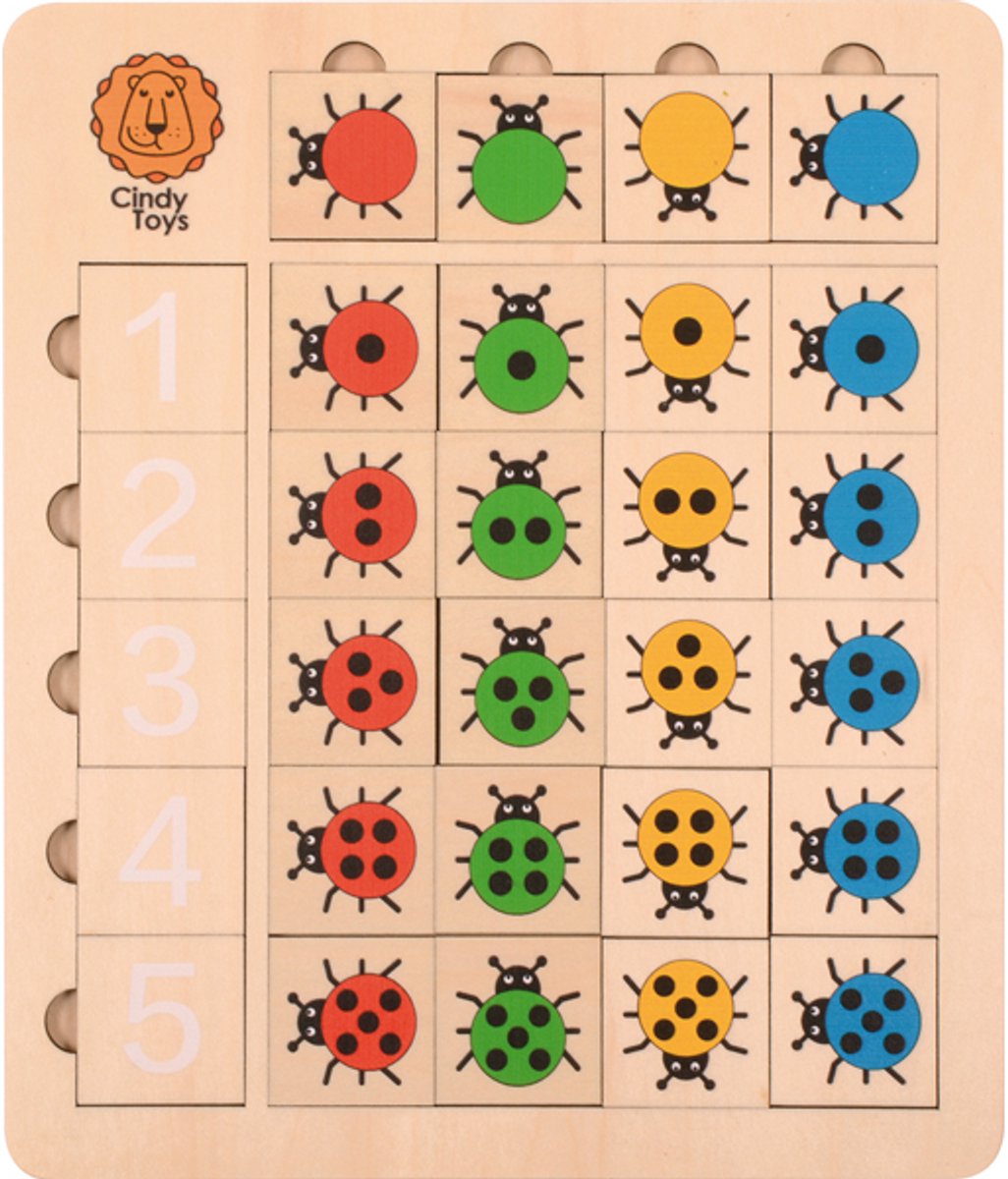 Eduplay lieveheersbeestje puzzel educatief houten speelgoed.