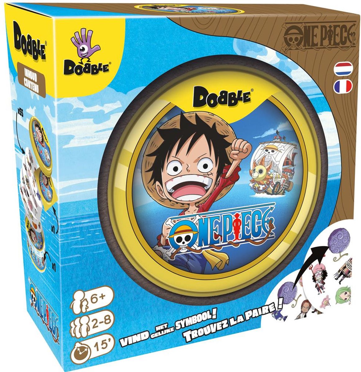 Zygomatic Asmodee kaartspel dobble one piece - educatief spel voor kinderen.