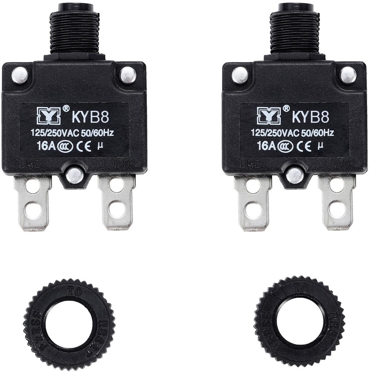 SPHProducts - Thermische Circuitonderbreker - 16A - Handmatige Reset - 125-250V AC - Veiligheid - Hoge kwaliteit - Geschikt voor elektrische installat