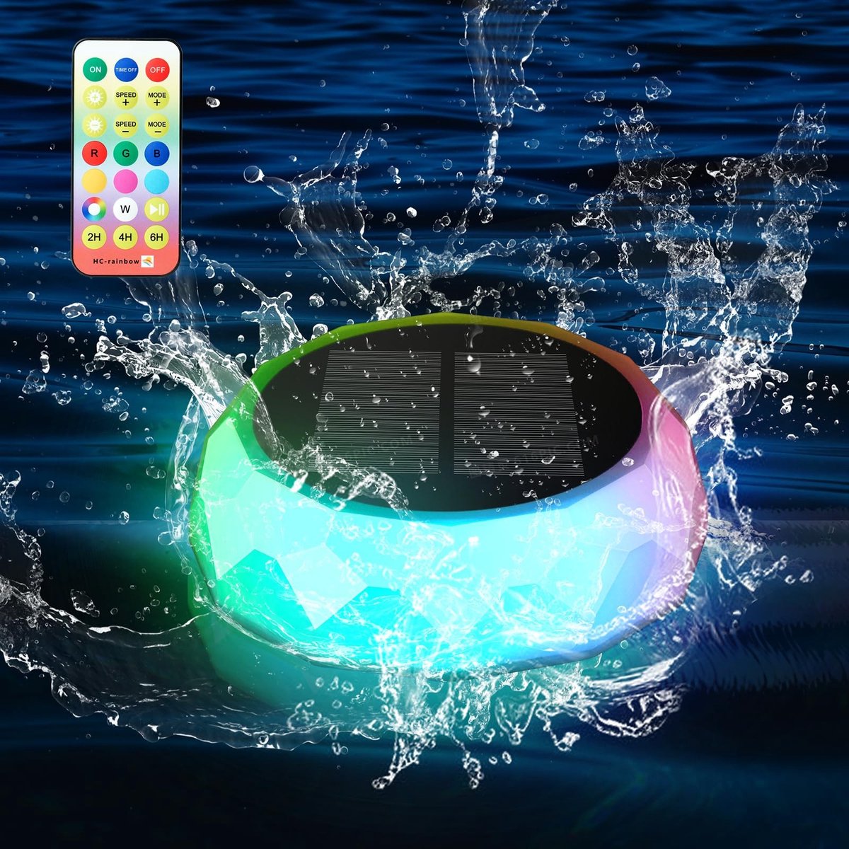 aladdien - Zonne drijvende zwembadverlichting - RGB-kleuren - IP68 waterdicht - zwembadlamp - afstandsbediening - chloor tablet - voor in het zwembad