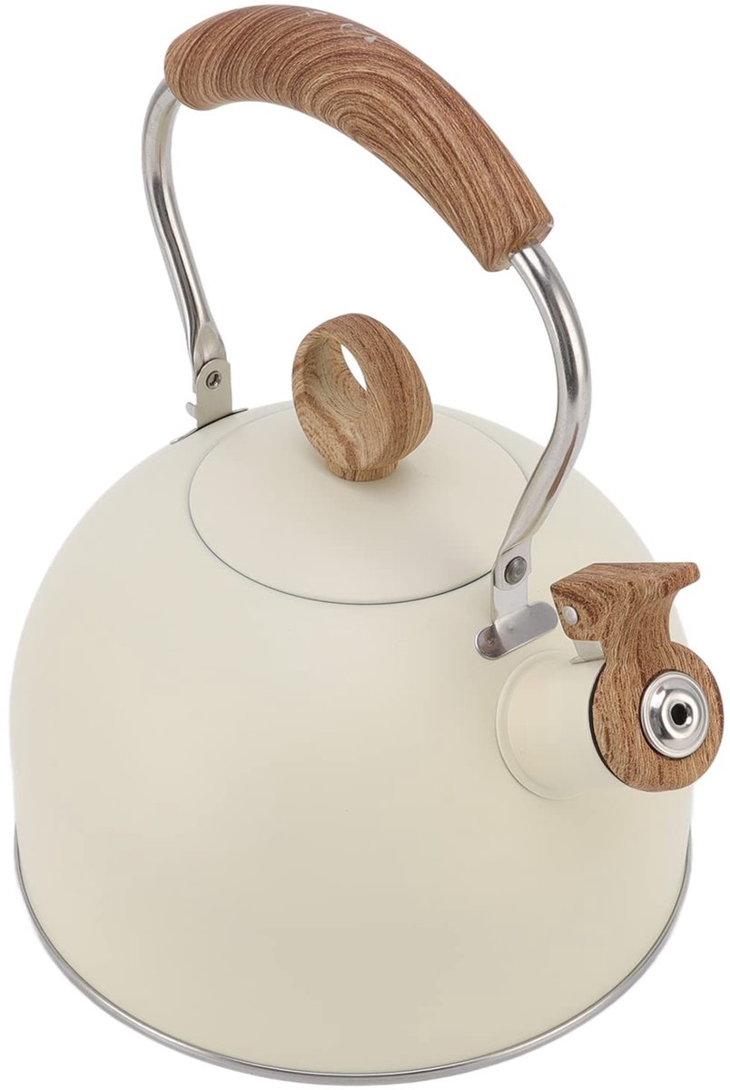 Store_7 - Koffiekan - Waterkoker - Fluitketel met grote capaciteit - Beige - Theepot voor huishoudelijk gebruik - Geschikt voor gasfornuis en elekt...