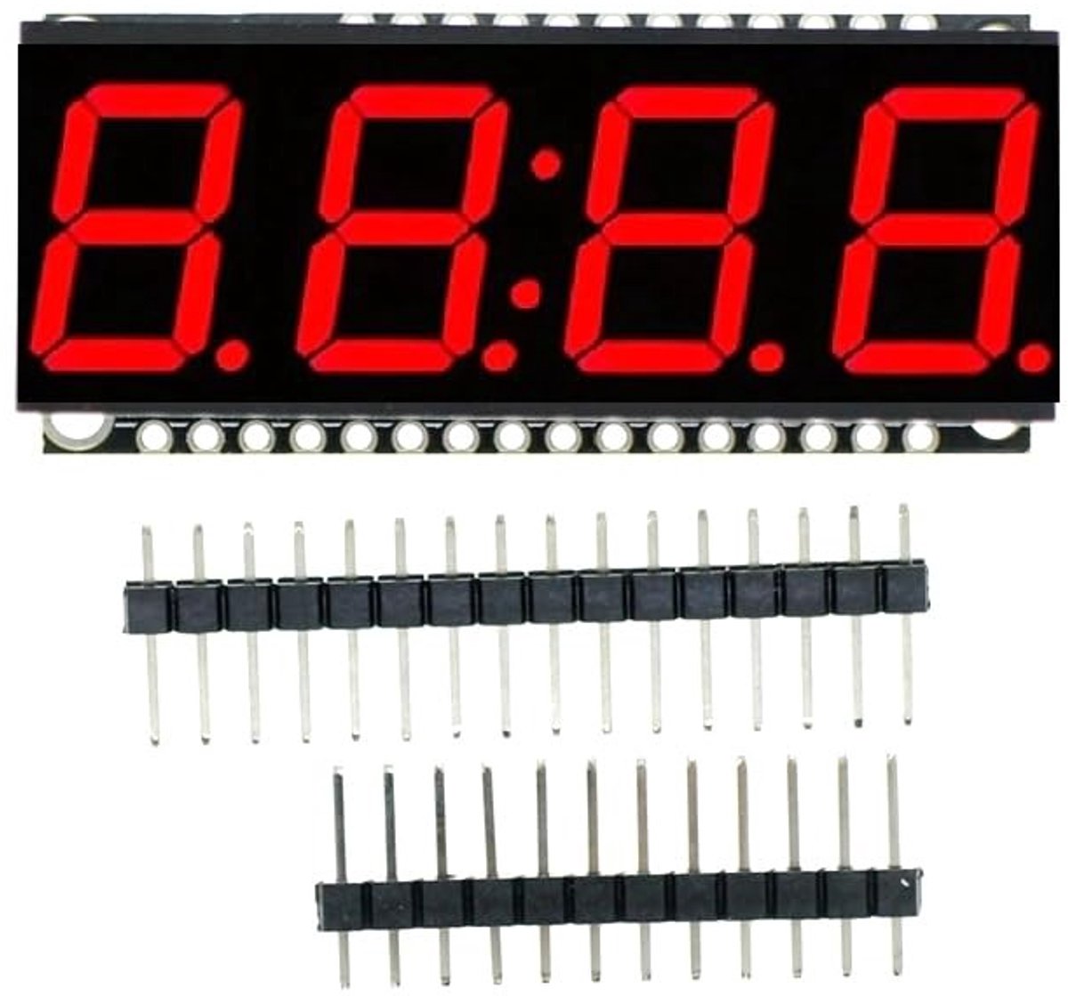 aladdien - 7-segment displaymodule - LED-display met klokfunctie - Compact formaat - 4-bits display - Geschikt voor hobbyprojecten - 0,56 inch model