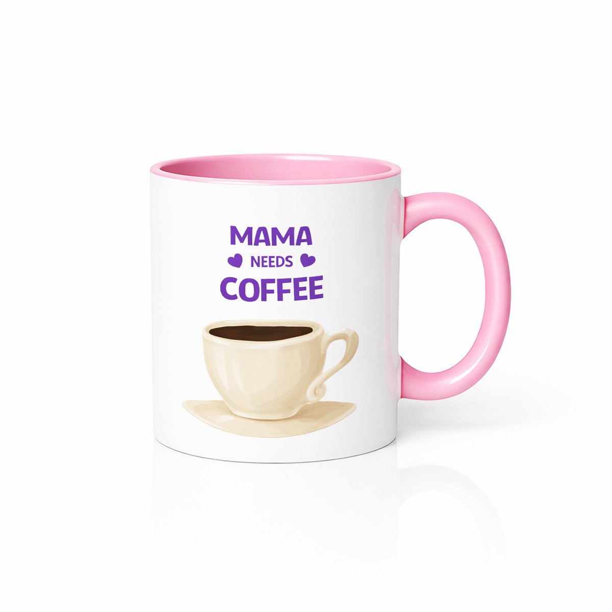 Mama Needs Coffee Mok - Grappig Moederdag Cadeau - Roze/Wit Keramiek - Koffiebeker - 330 ml