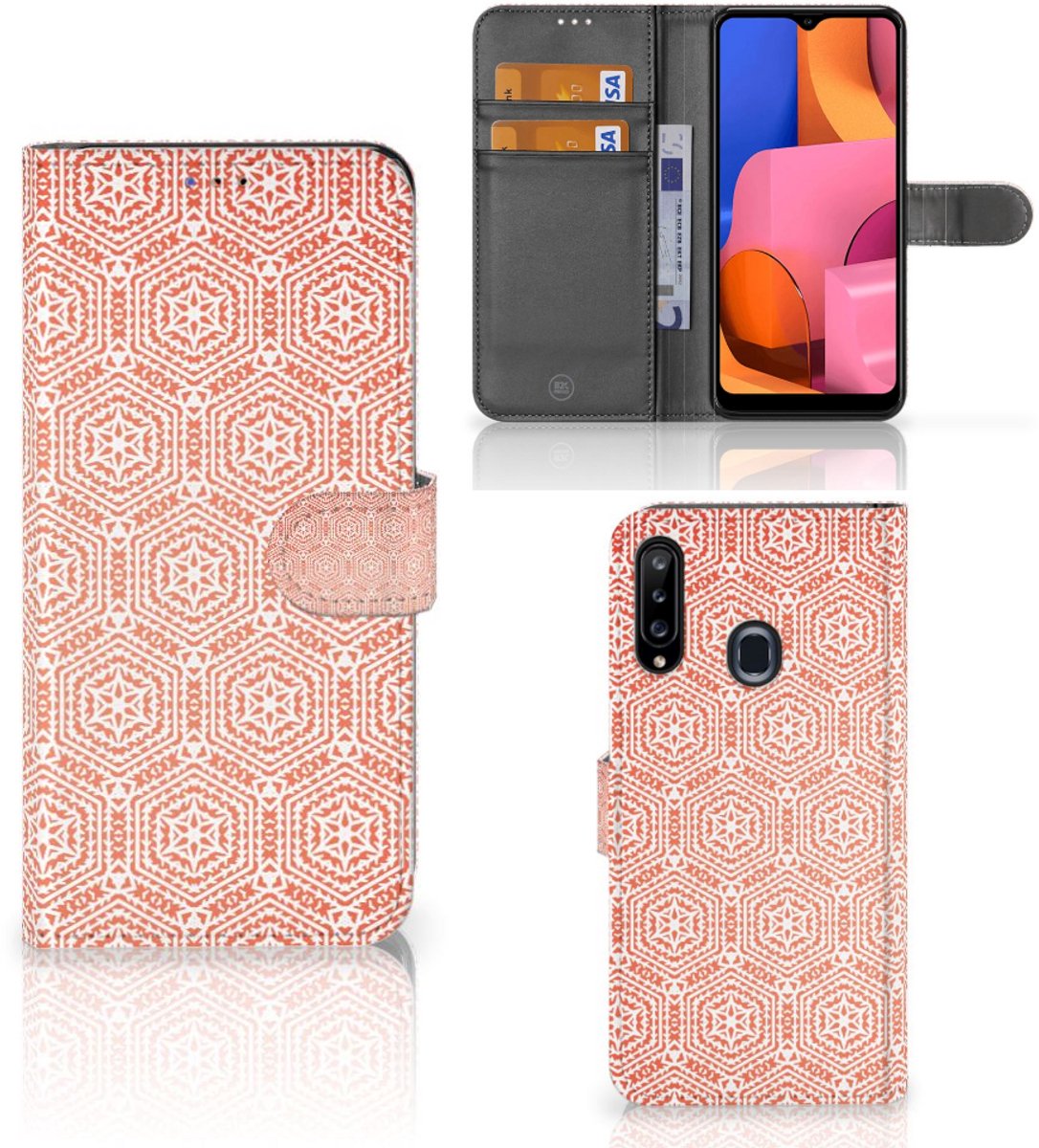 Samsung Galaxy A20s Telefoon Hoesje Pattern Orange