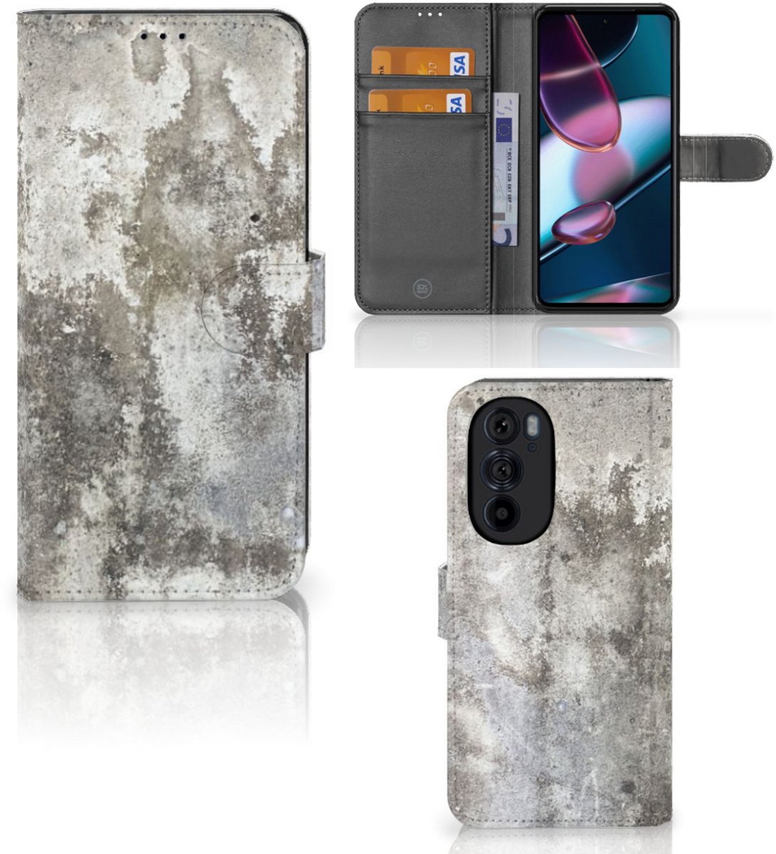 Motorola Edge 30 Pro Bookcase Beton Print