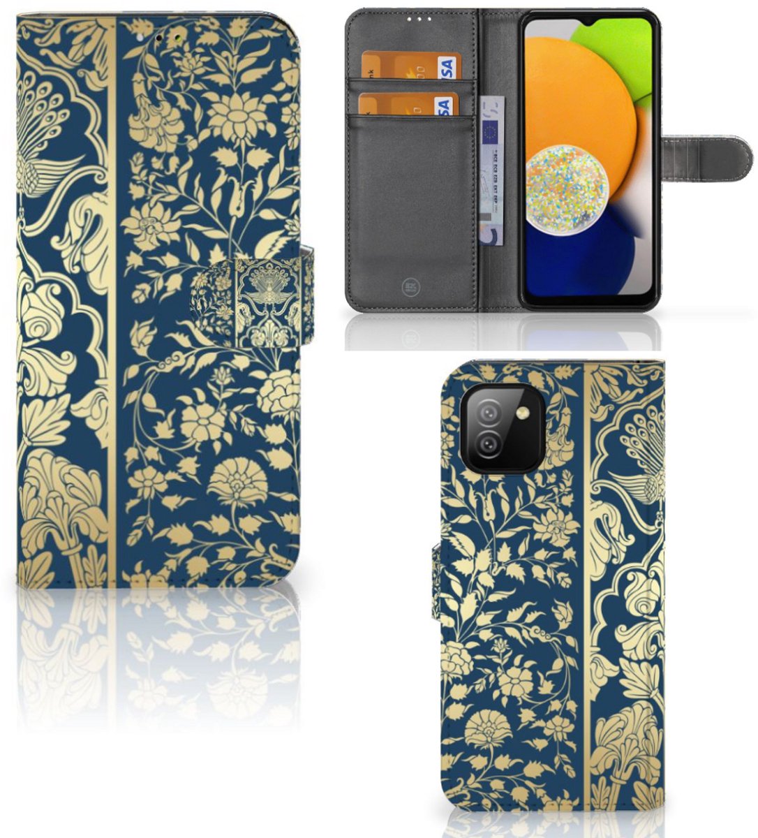 Samsung Galaxy A03 Hoesje Beige Flowers