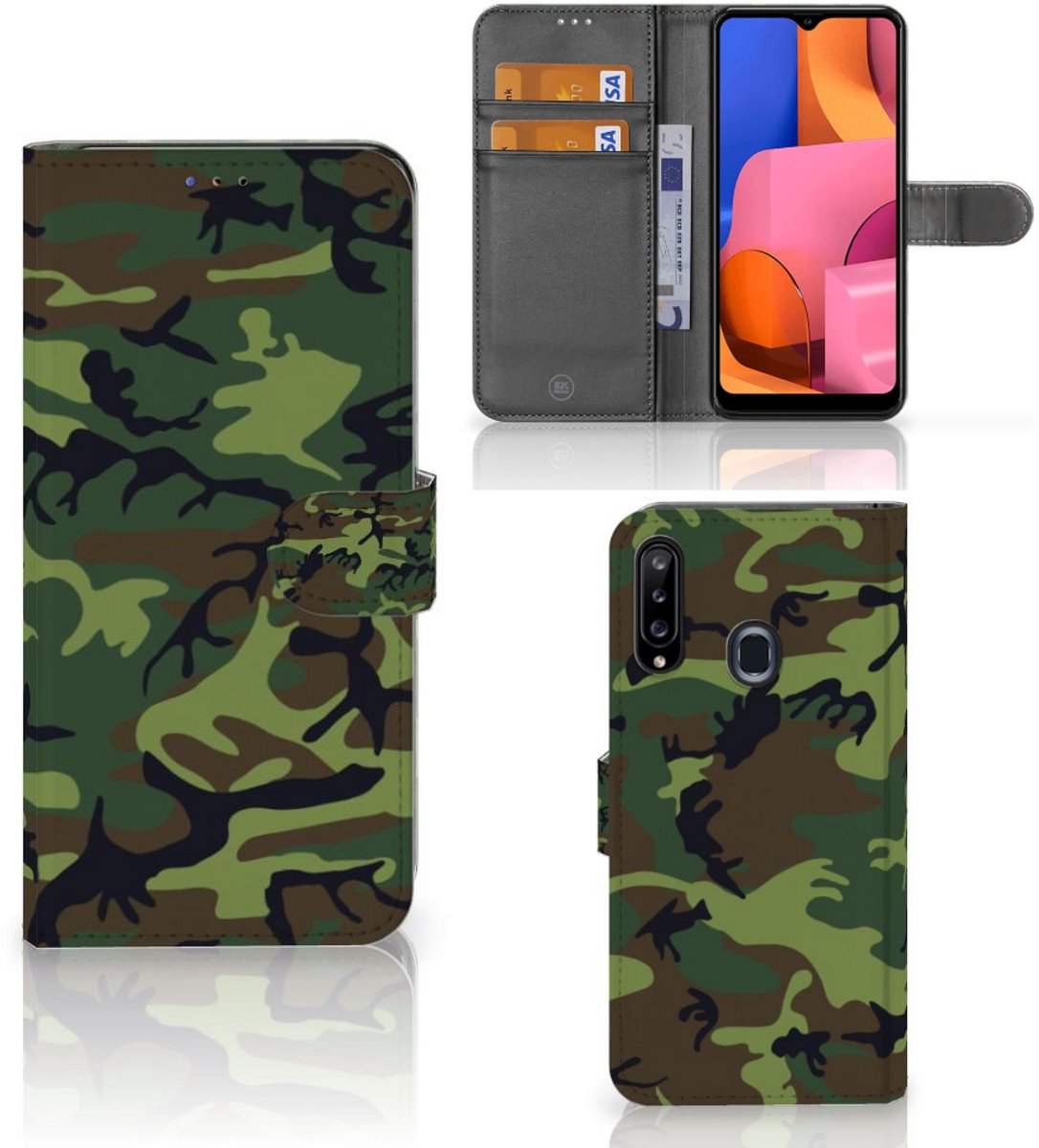 Samsung Galaxy A20s Telefoon Hoesje Army Dark