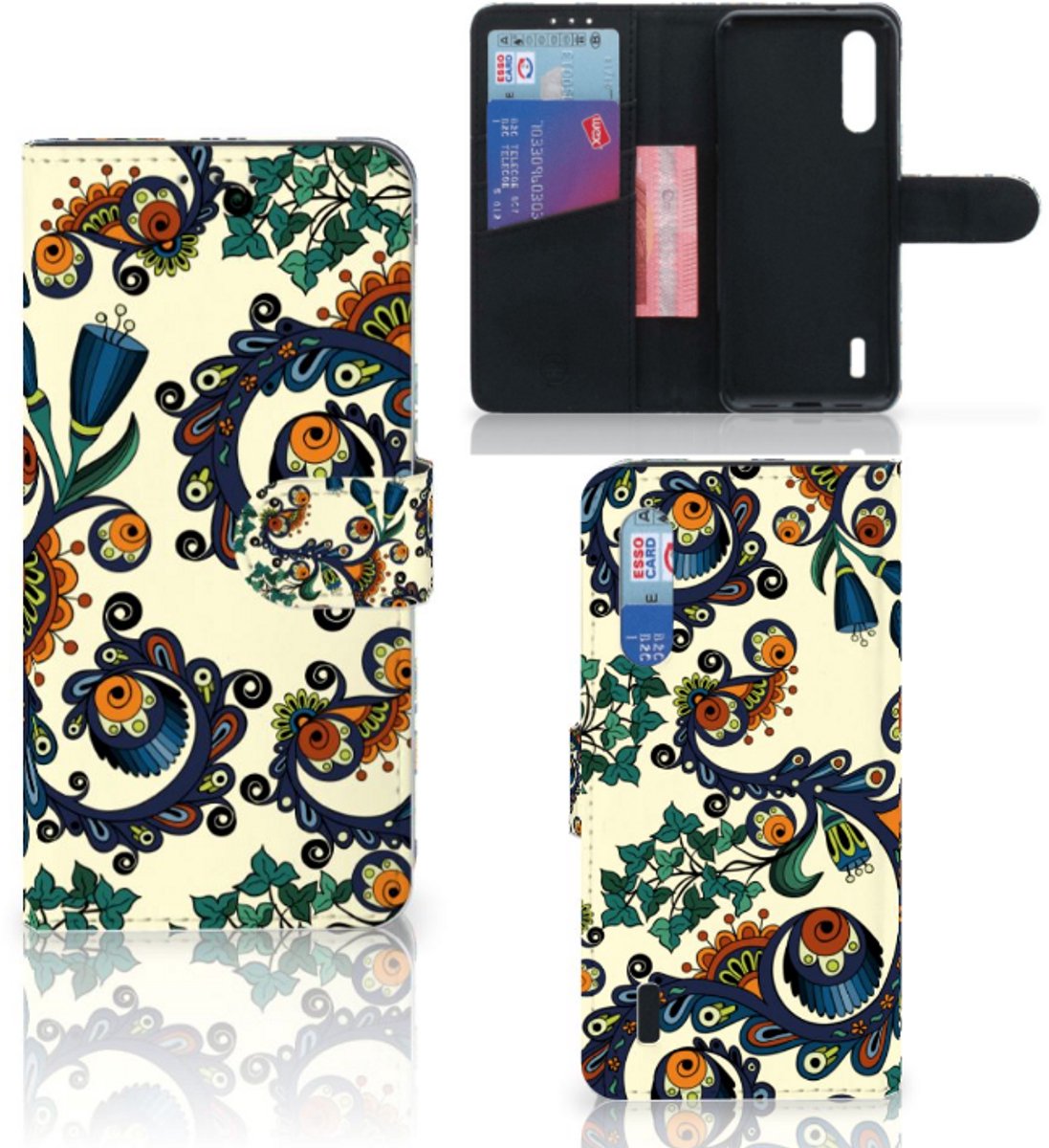 Wallet Case Xiaomi Mi 9 Lite Barok Flower