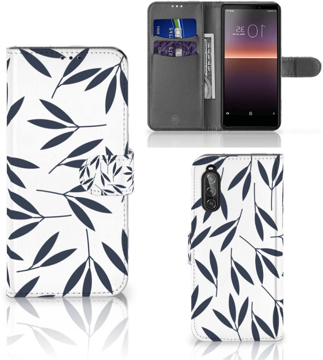 Sony Xperia 10 II Hoesje Leaves Blue