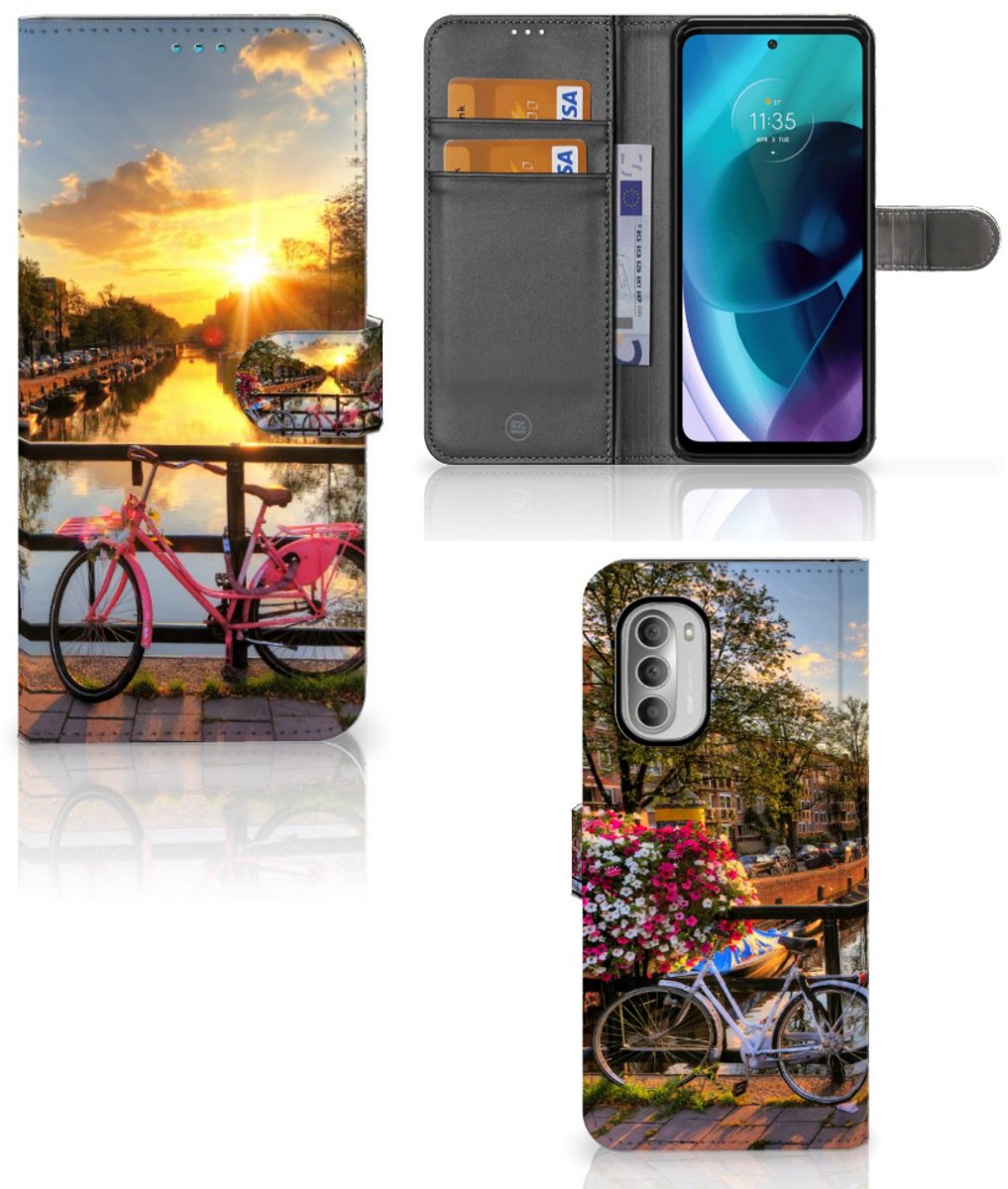 Motorola Moto G51 5G Flip Cover Amsterdamse Grachten
