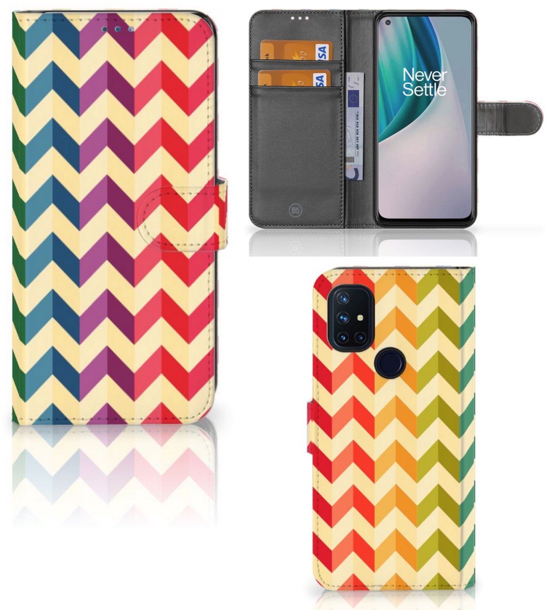 OnePlus Nord N10 Telefoon Hoesje Zigzag Multi Color