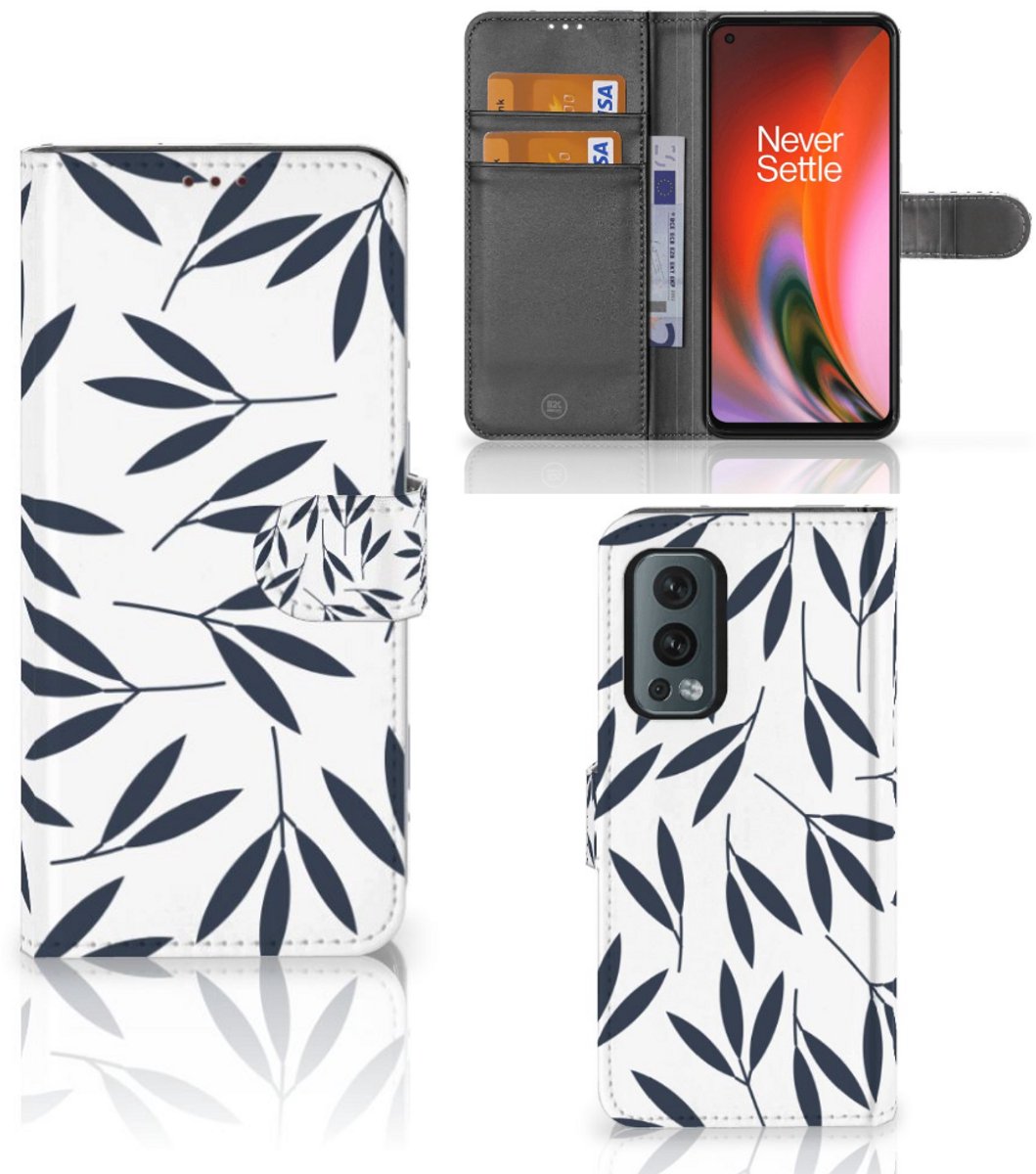 OnePlus Nord 2 5G Hoesje Leaves Blue