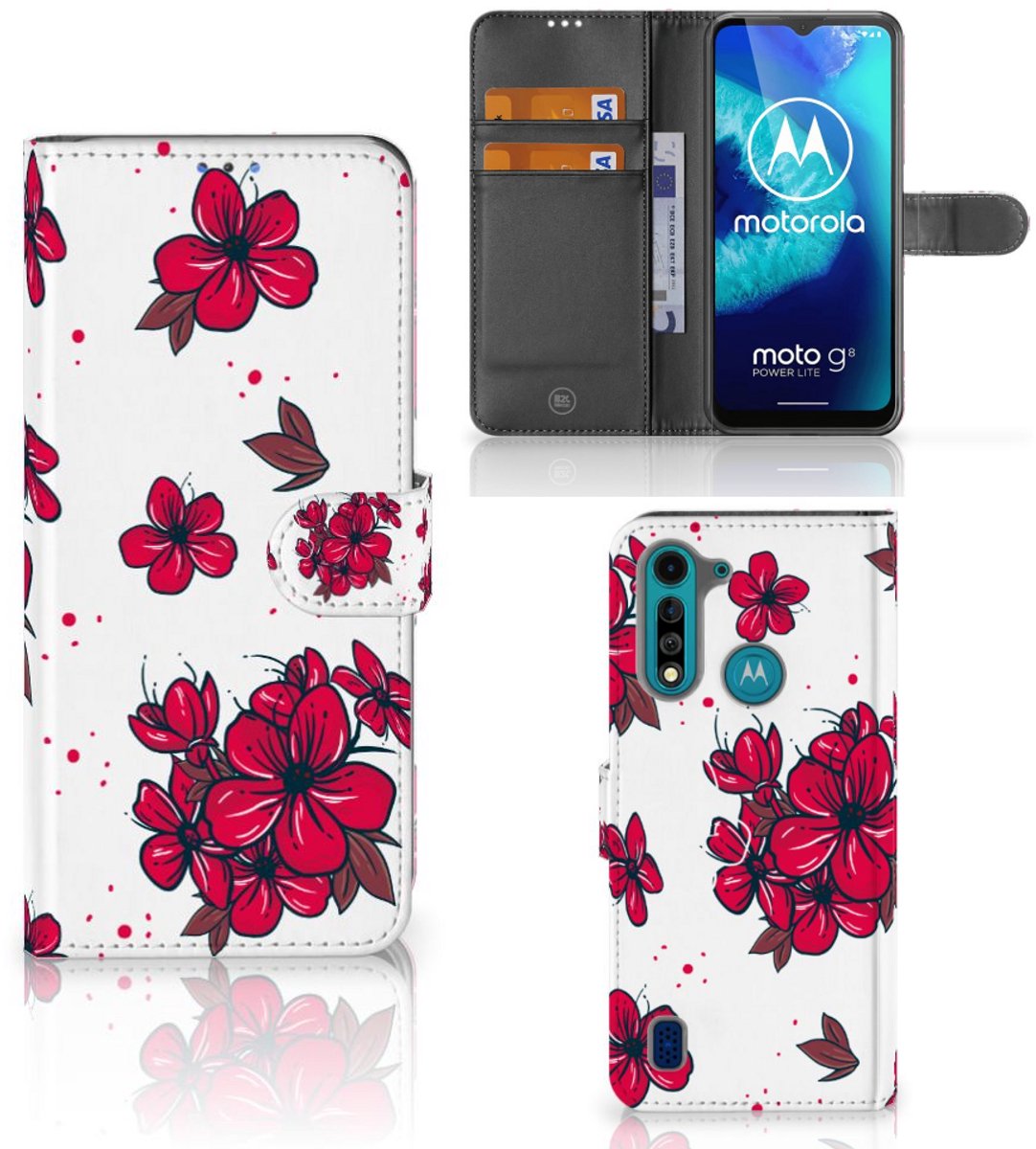 Motorola G8 Power Lite Hoesje Blossom Red