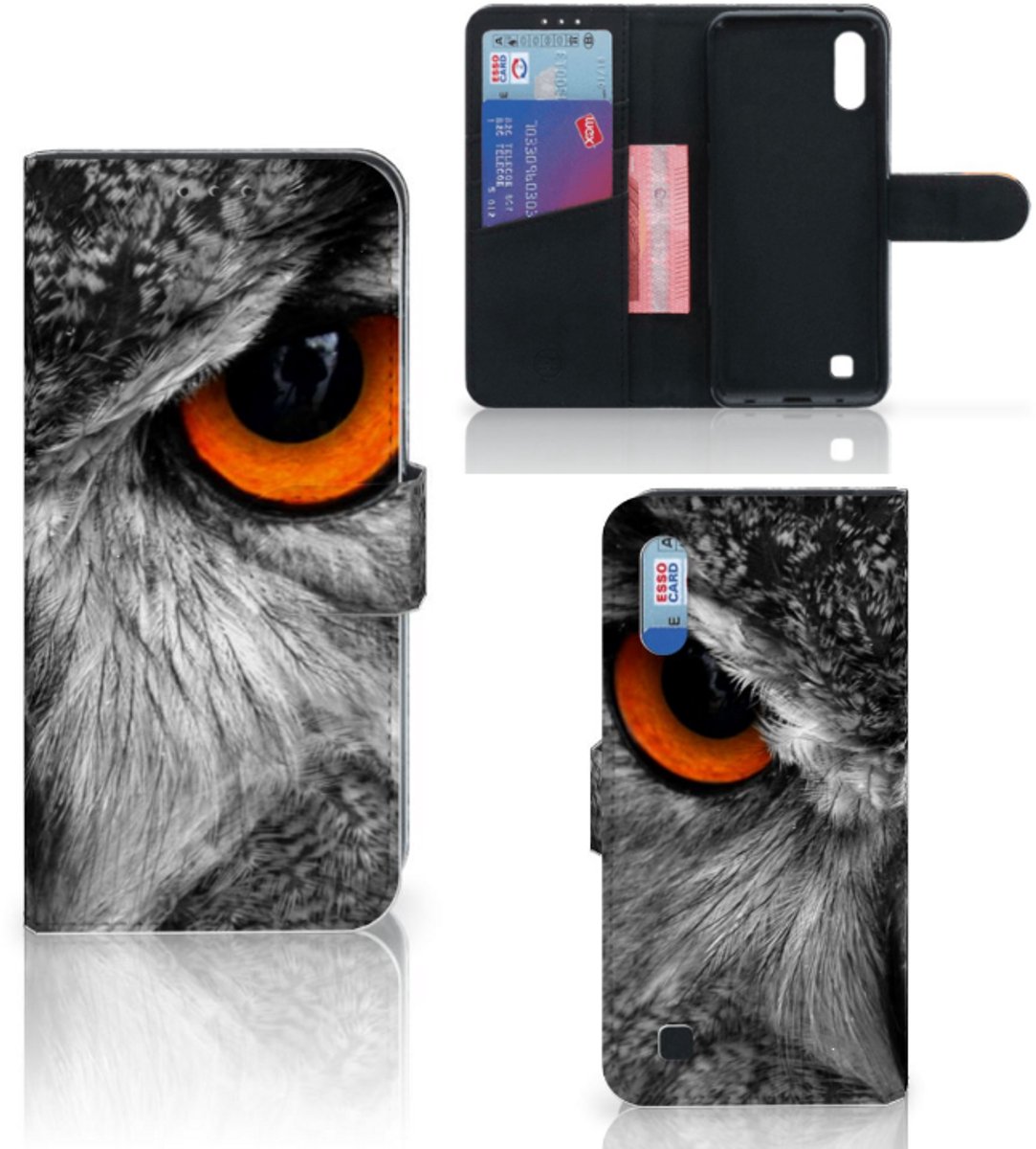 Samsung Galaxy M10 Telefoonhoesje met Pasjes Uil