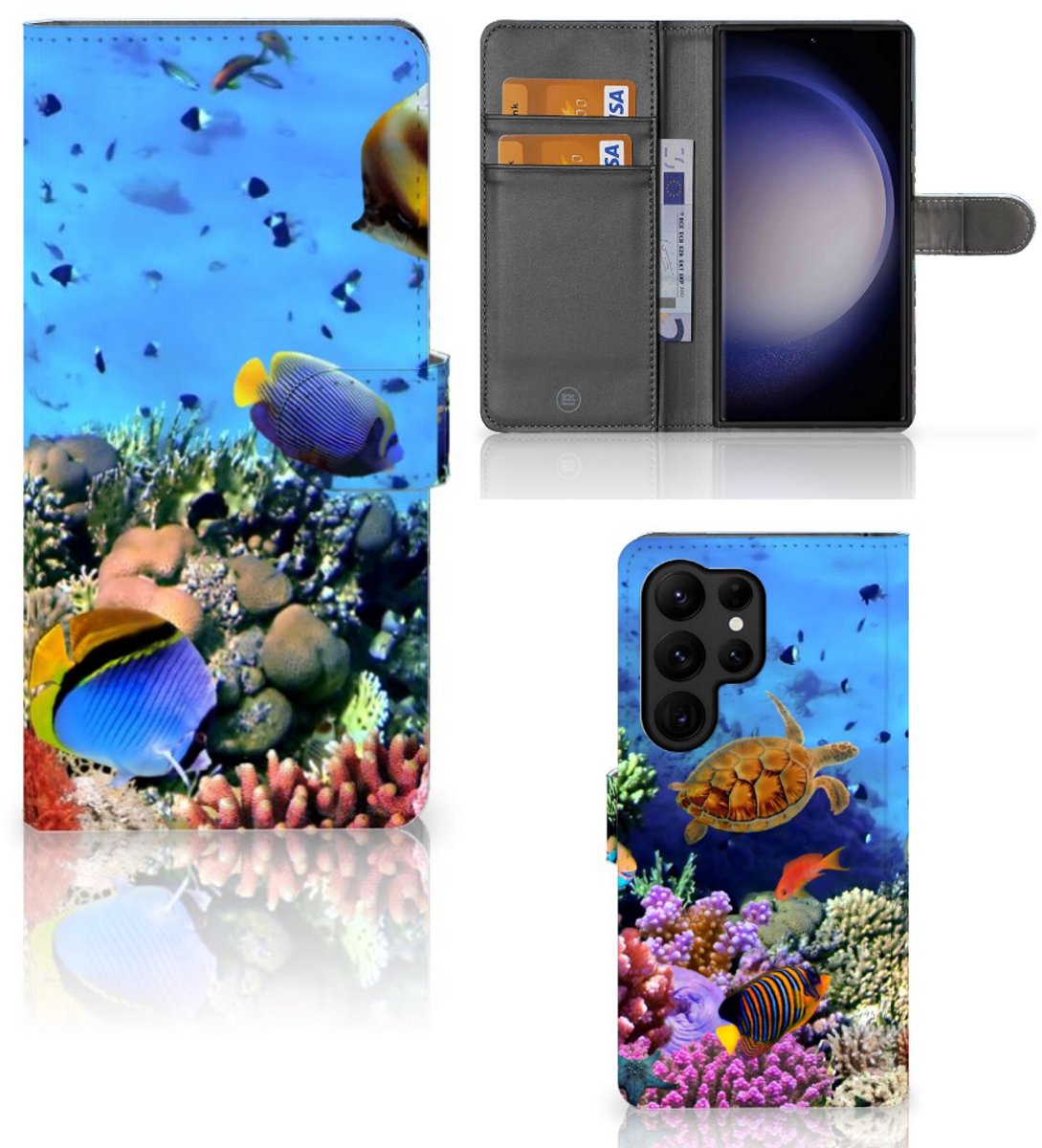 Samsung Galaxy S23 Ultra Telefoonhoesje met Pasjes Vissen