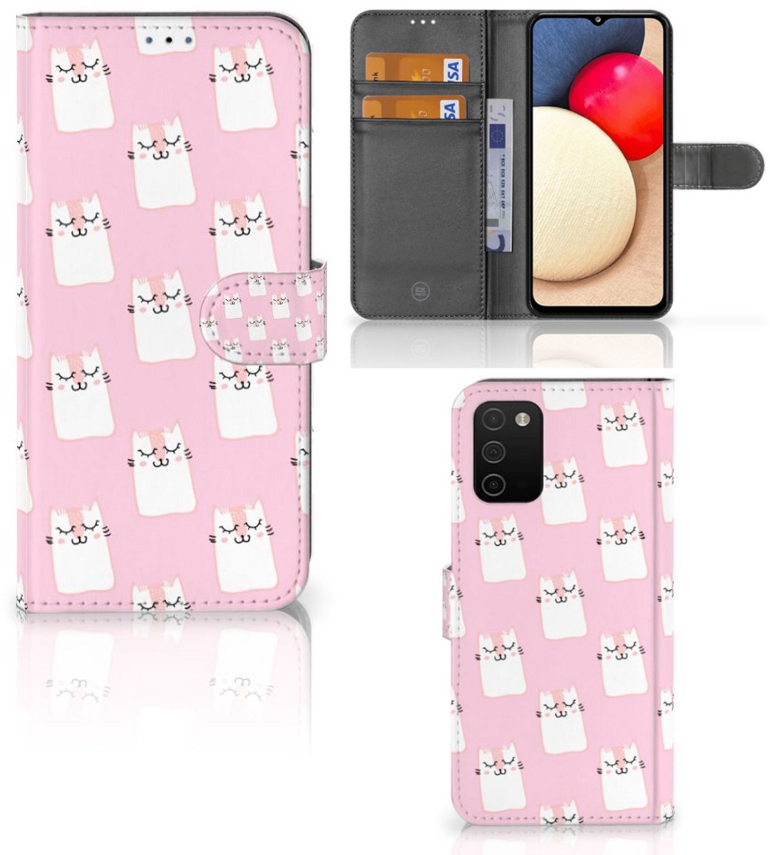 Samsung Galaxy A03s Telefoonhoesje met Pasjes Sleeping Cats