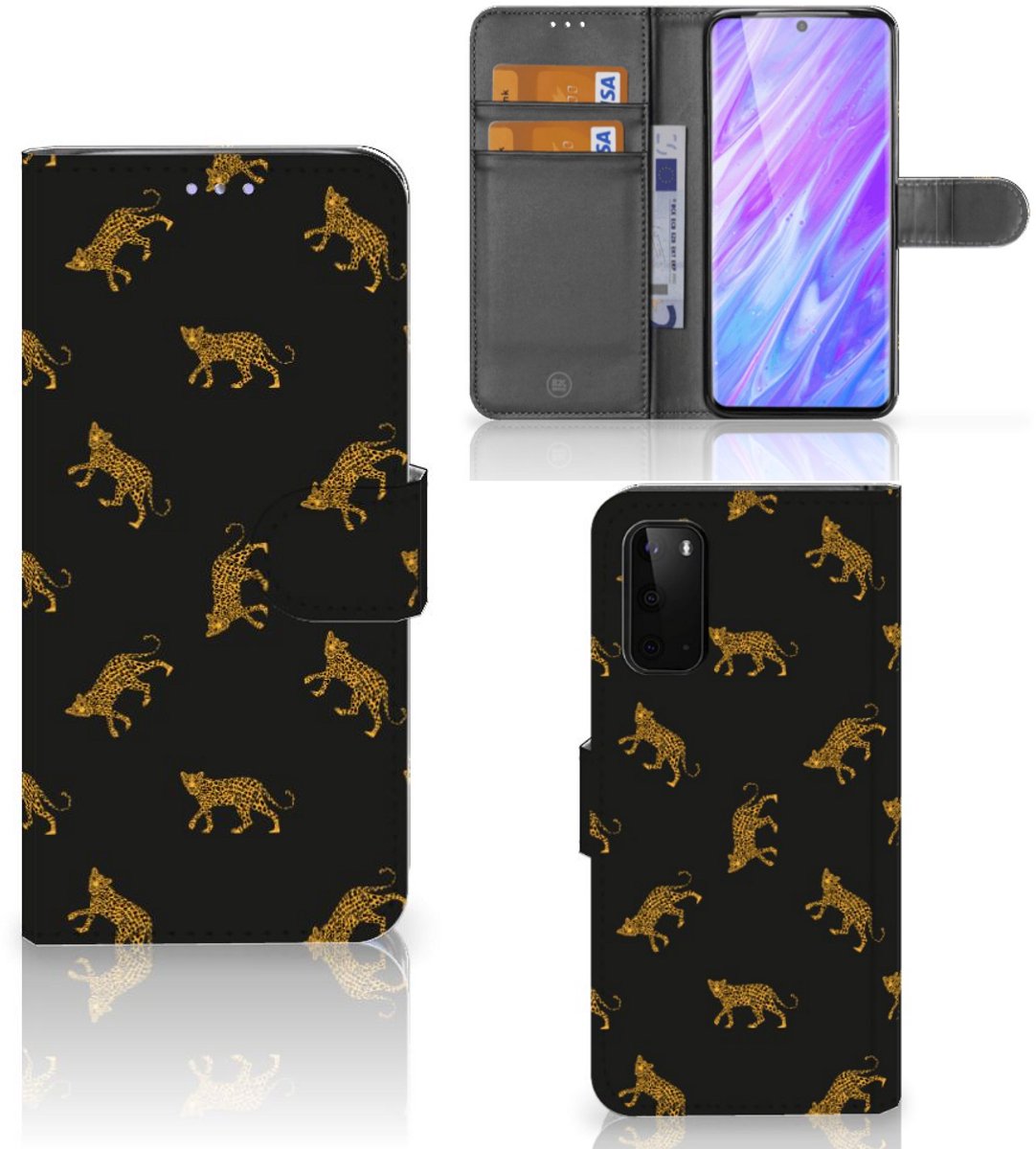 Telefoonhoesje met Pasjes voor Samsung Galaxy S20 Leopards