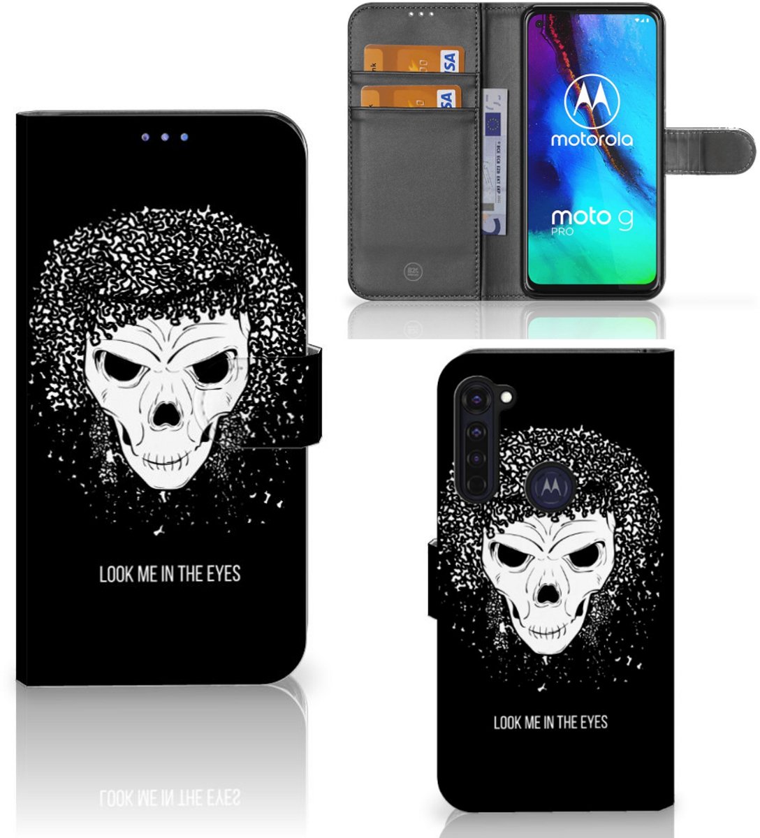 Telefoonhoesje met Naam Motorola Moto G Pro Skull Hair
