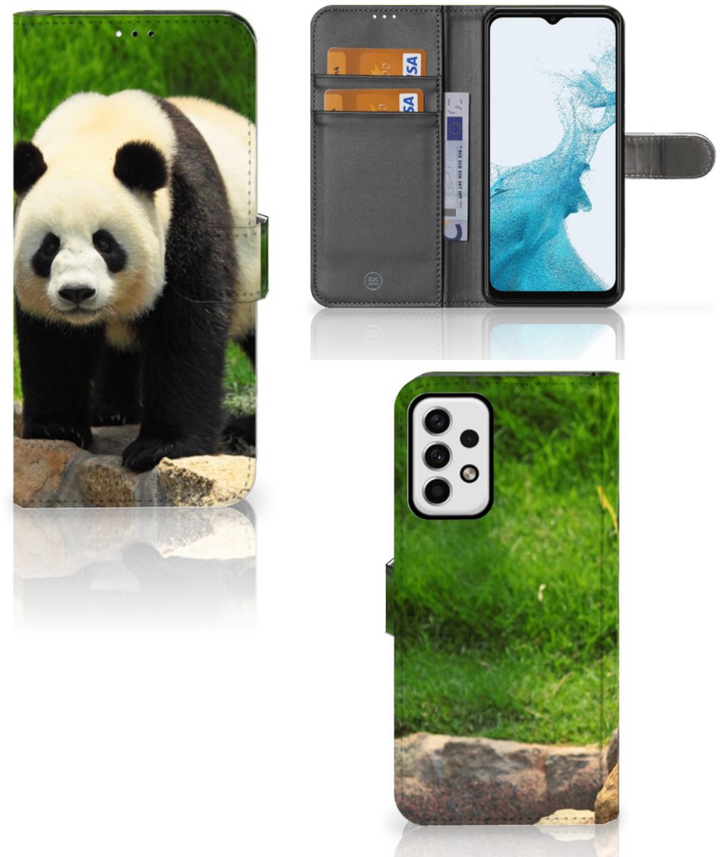 Samsung Galaxy A23 Telefoonhoesje met Pasjes Panda
