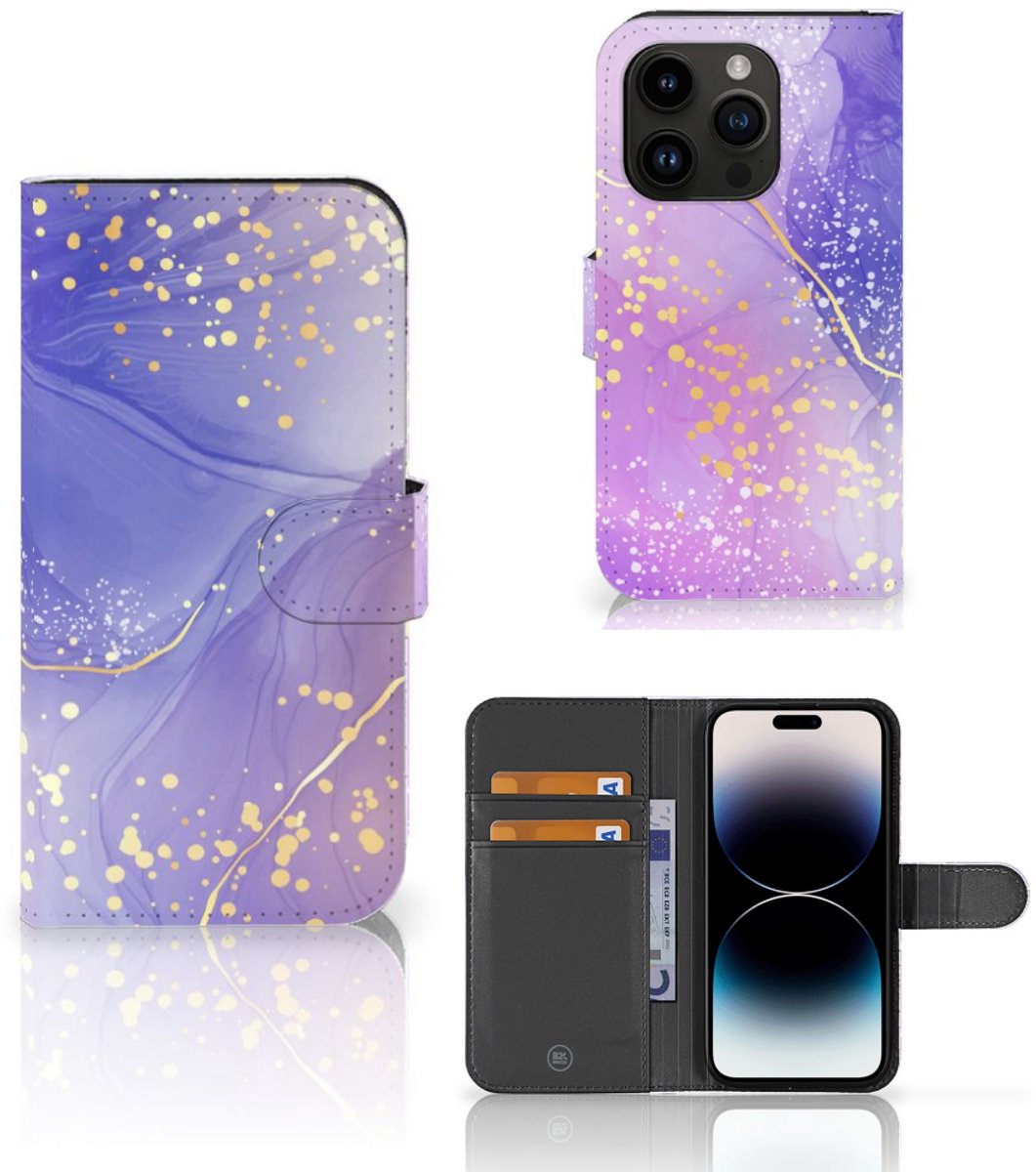 Hoesje voor iPhone 15 Pro Watercolor Paars