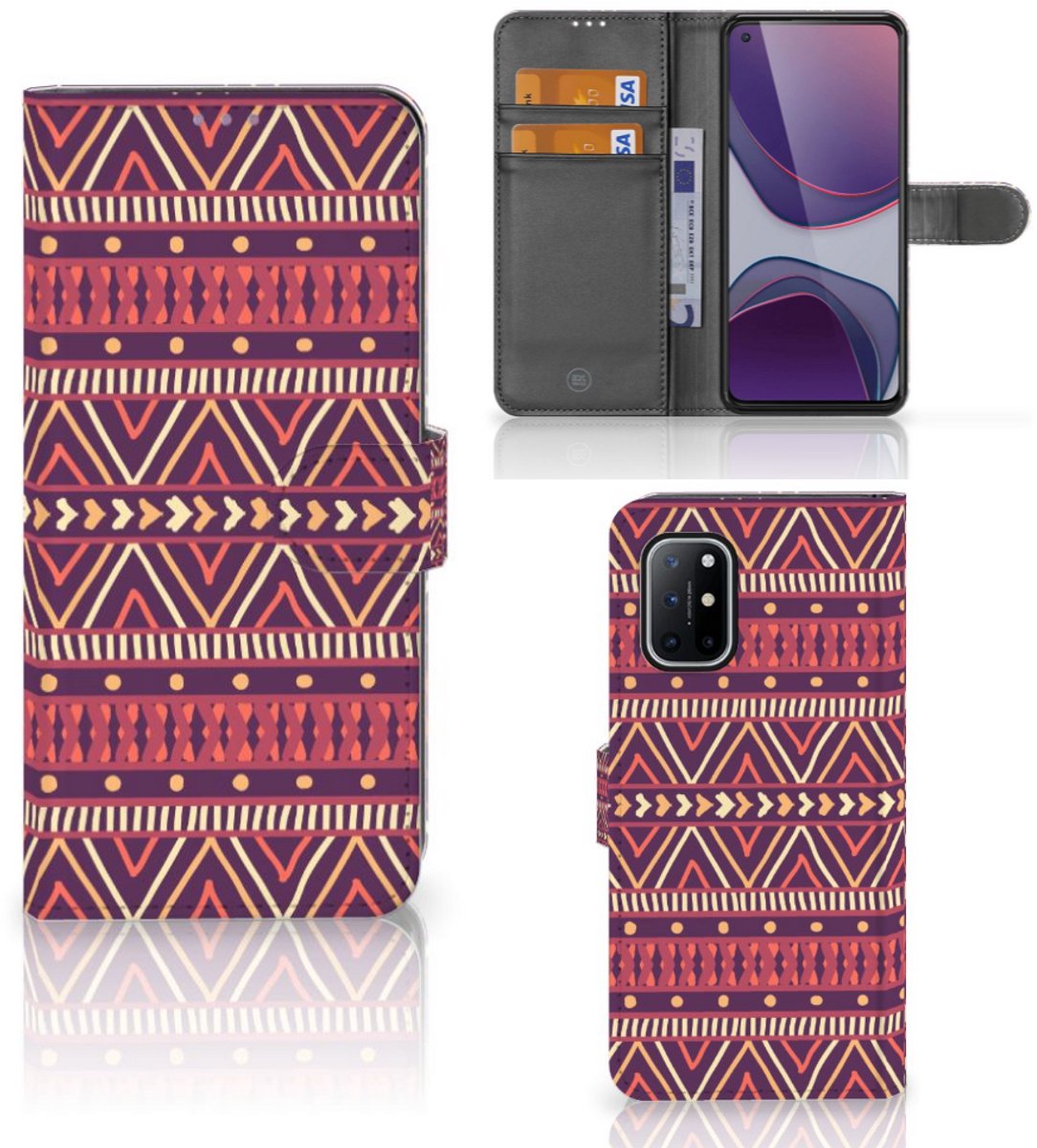 OnePlus 8T Telefoon Hoesje Aztec Paars