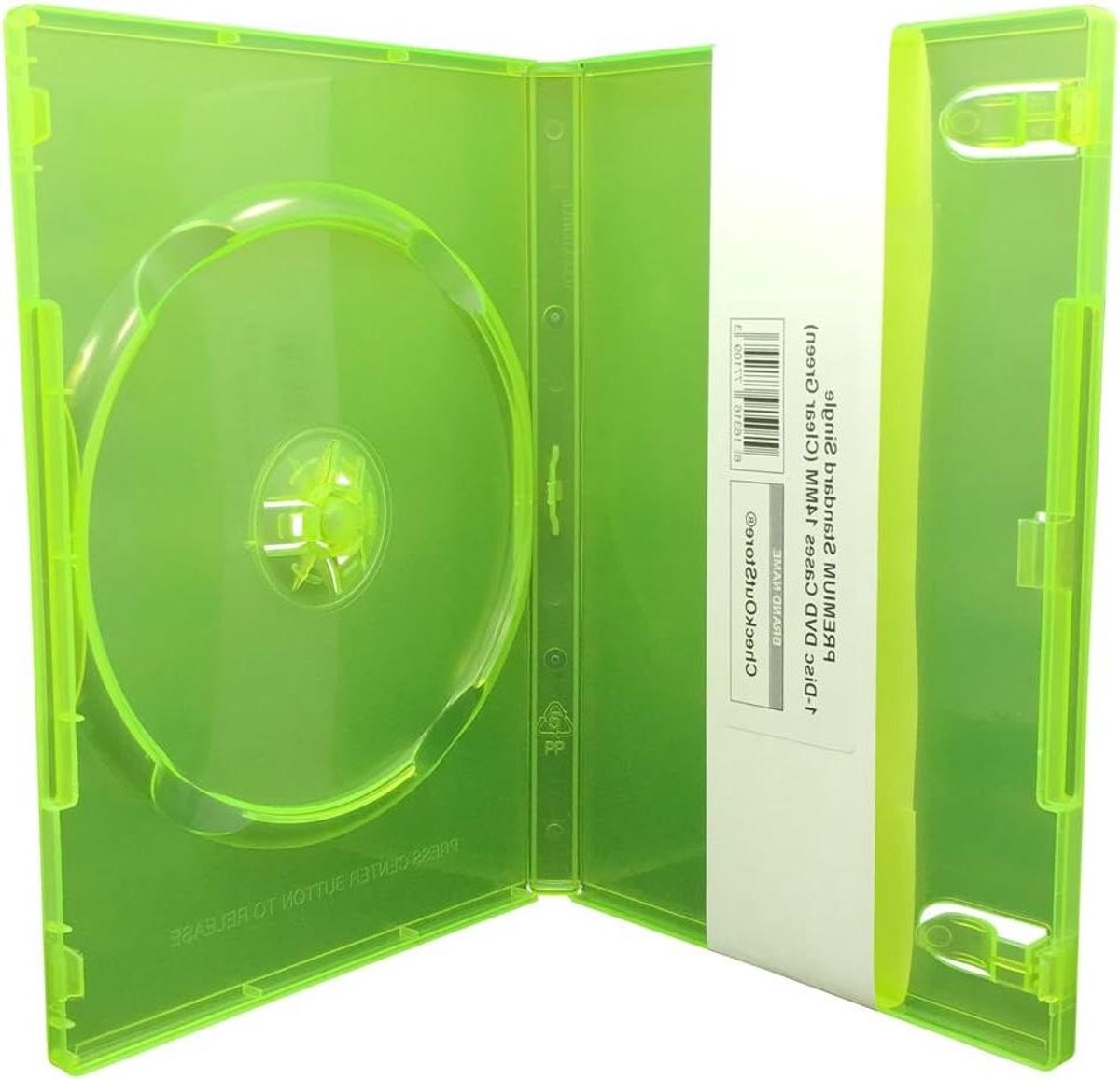 CheckOutStore (10) Premium Standaard Single 1-Disc DVD Cases 14 mm (Clear Green)