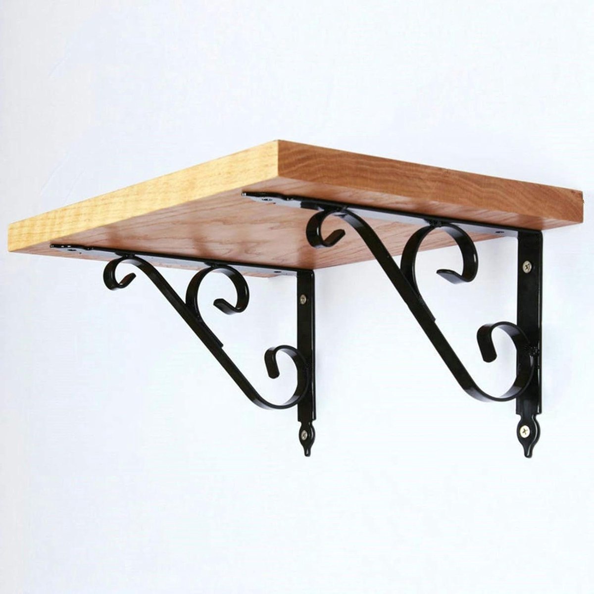 Witte Plankbeugel,Muur Hangende Smeedijzeren Zwarte Plankbeugel,Driehoekige Hoekbeugel,Gebruikt Voor Het Bevestigen Van De Boekenplankplank,Duurzaam,Corrosiebestendig,Plank Beugels,4 black,150*115mm