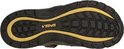 Zool van bruine Teva sandalen met "Teva" logo en geel accent.
