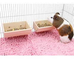 Allecto - - Guinea Pig Feeder - Houten Dierenvoeder - Natuurlijk en Veilig - 2 Stuks - Geschikt voor Cavia's en Konijnen - Kleine Dieren Voederaccess.