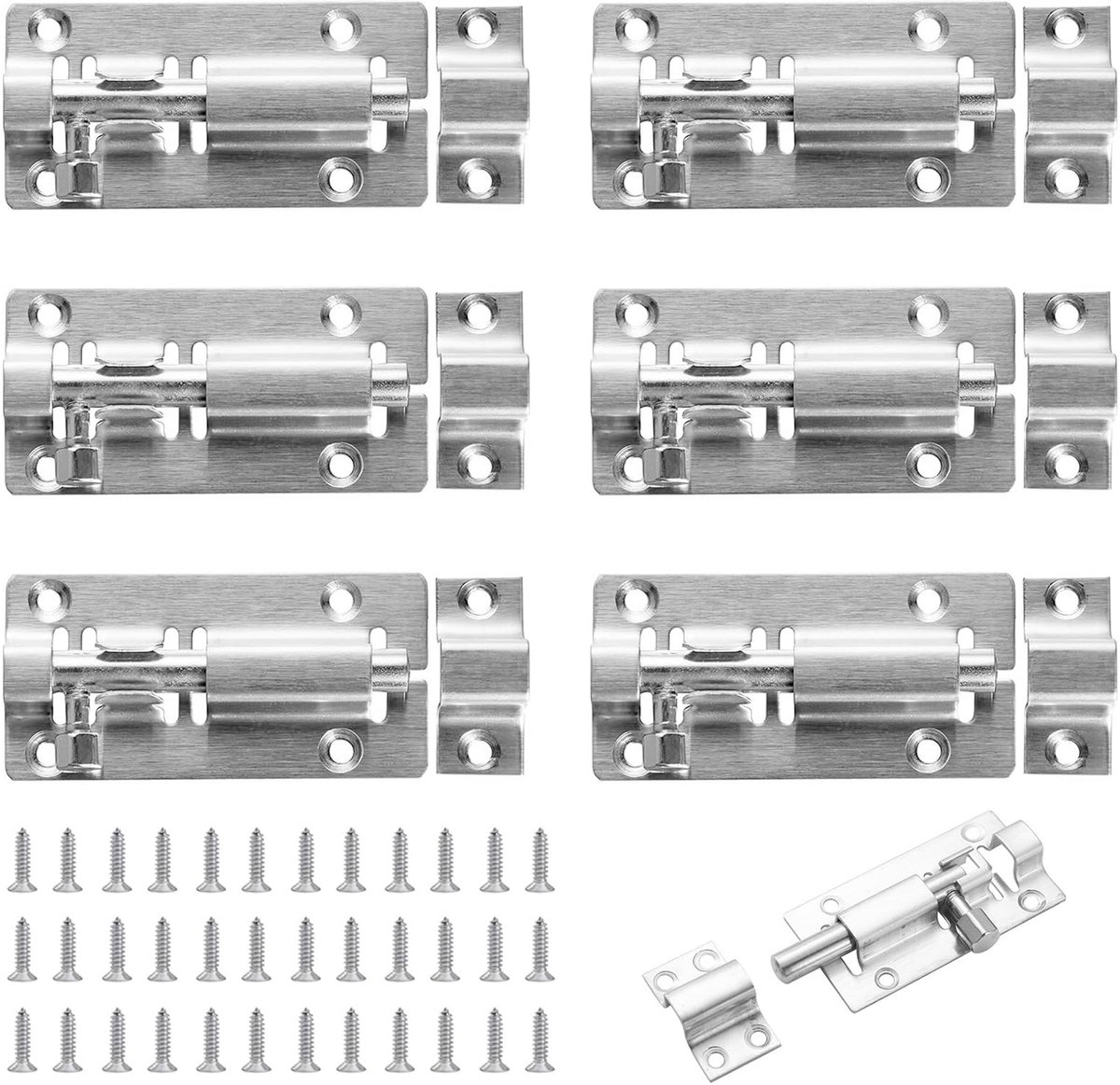 Brenzoos - Slider Lock - Deurbeveiliging - Kleine Formaat - Sleutelvrije Slot - Perfect voor Tuindeuren en Badkamers