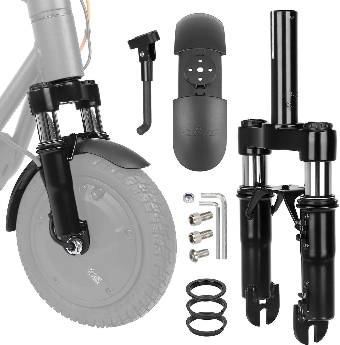 Cosensi - Voorvorkvering - Shock Absorber - Verstelbare standaard - Zwart - Mudguard - Accessoires voor elektrische scooter - Geschikt voor Segway ...