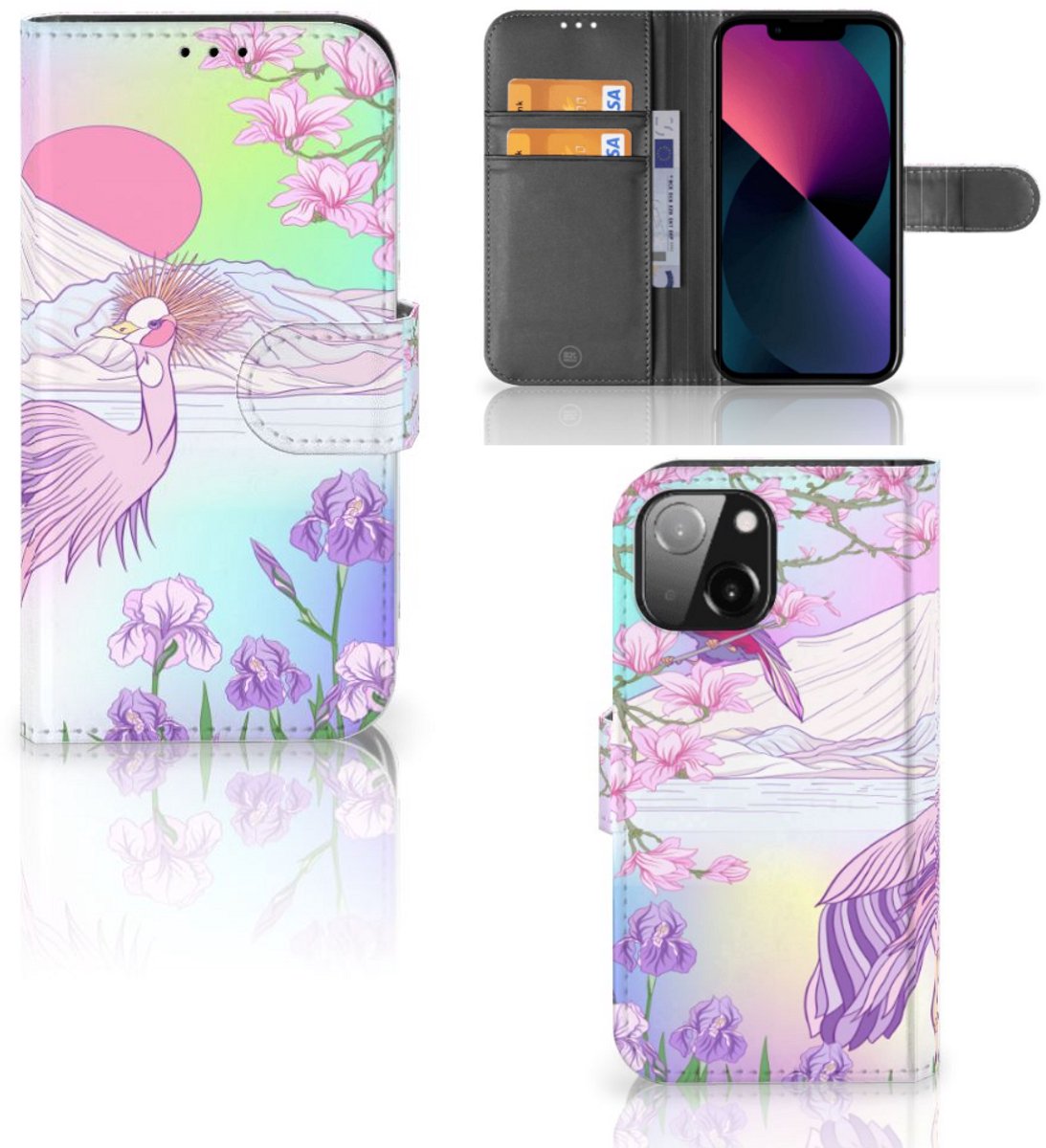 iPhone 13 Mini Telefoonhoesje met Pasjes Bird
