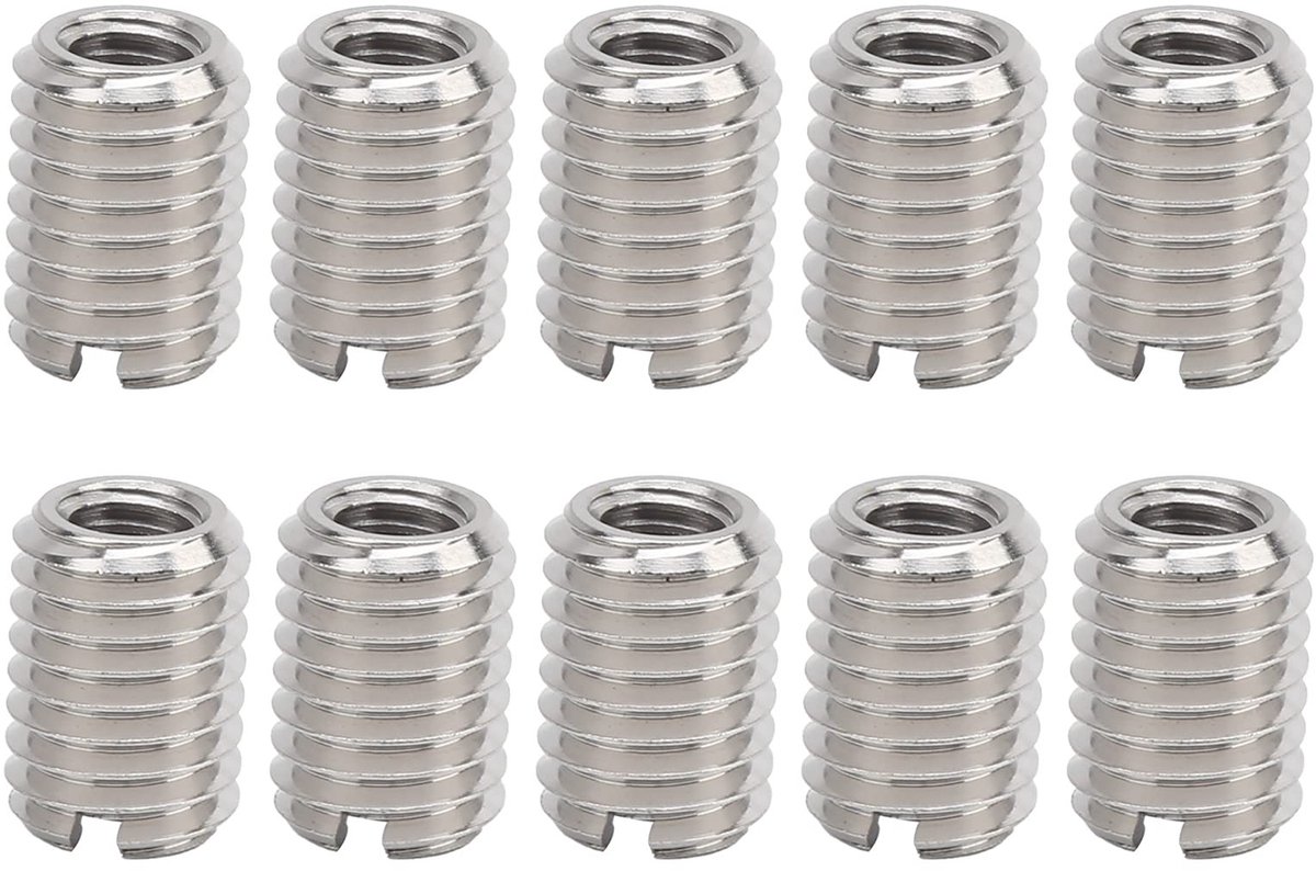Cosensi - Sleufmoer - Bevestigingsmiddelen - Roestvrijstaal - M6x1.0mm - Schroefmofconversiemoer - Voor draadreparatie - 10 Stuks