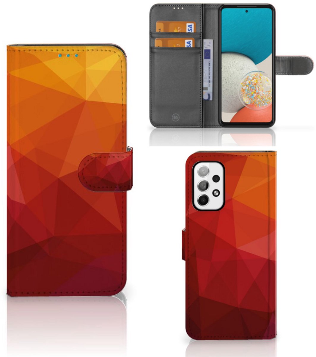 Book Case voor Samsung Galaxy A73 5G Polygon Red