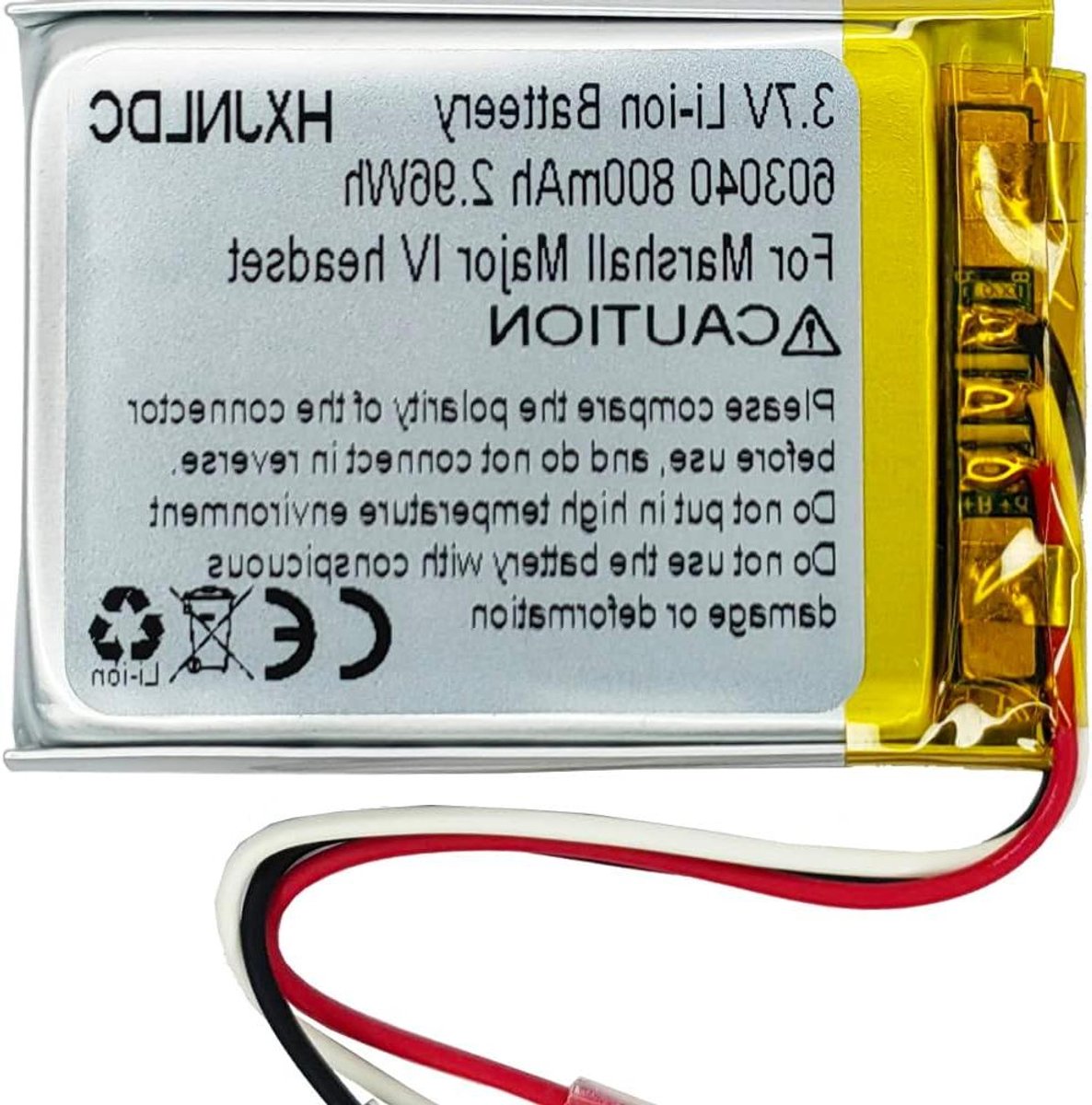 VDC 3.7V 800mAh 603040 lithiumbatterij voor Marshall MID Major II Major III Major IV Bluetooth hoofdtelefoon VDL603040 SR603040