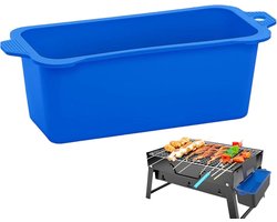 Vetopvangbak Siliconen - Herbruikbare Vetvanger - Koken Grillen - Hittebestendig Materiaal - 21.5 x 8.8 cm - Blauw