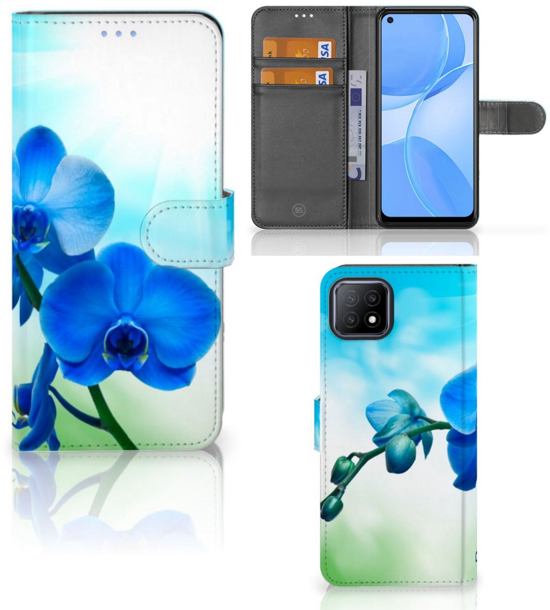 OPPO A73 5G Hoesje Orchidee Blauw - Cadeau voor je Moeder