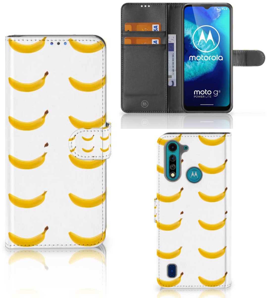 Motorola G8 Power Lite Book Cover Banana