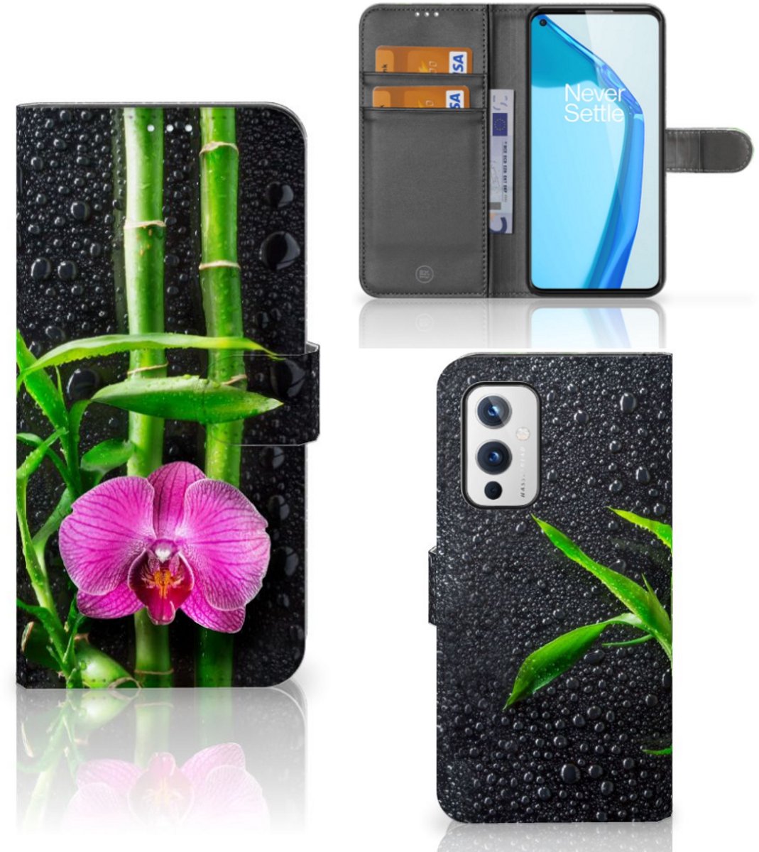 Boekhoesje voor OnePlus 9 Hoesje Orchidee
