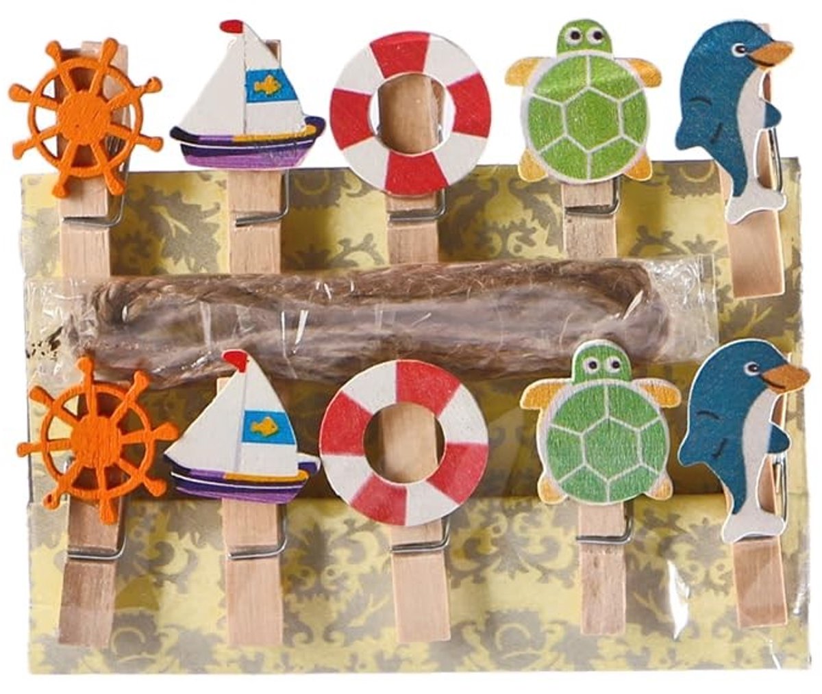 Cosensi - Mini Houten Klemmen - Foto Clips - Decoratieve Klemmen - Lichtbruin - Maritieme Decoratie - Creatieve Klemmen voor Foto's - Geschikt voor...