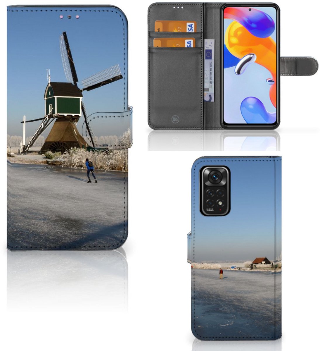 Book Case voor Xiaomi Redmi Note 11 Pro 5G/4G Flip Cover Schaatsers