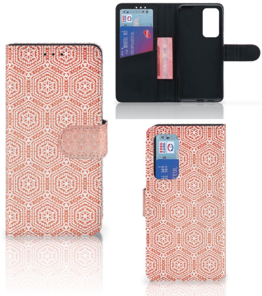 Boekhoesje voor Huawei P40 Telefoon Hoesje Pattern Orange