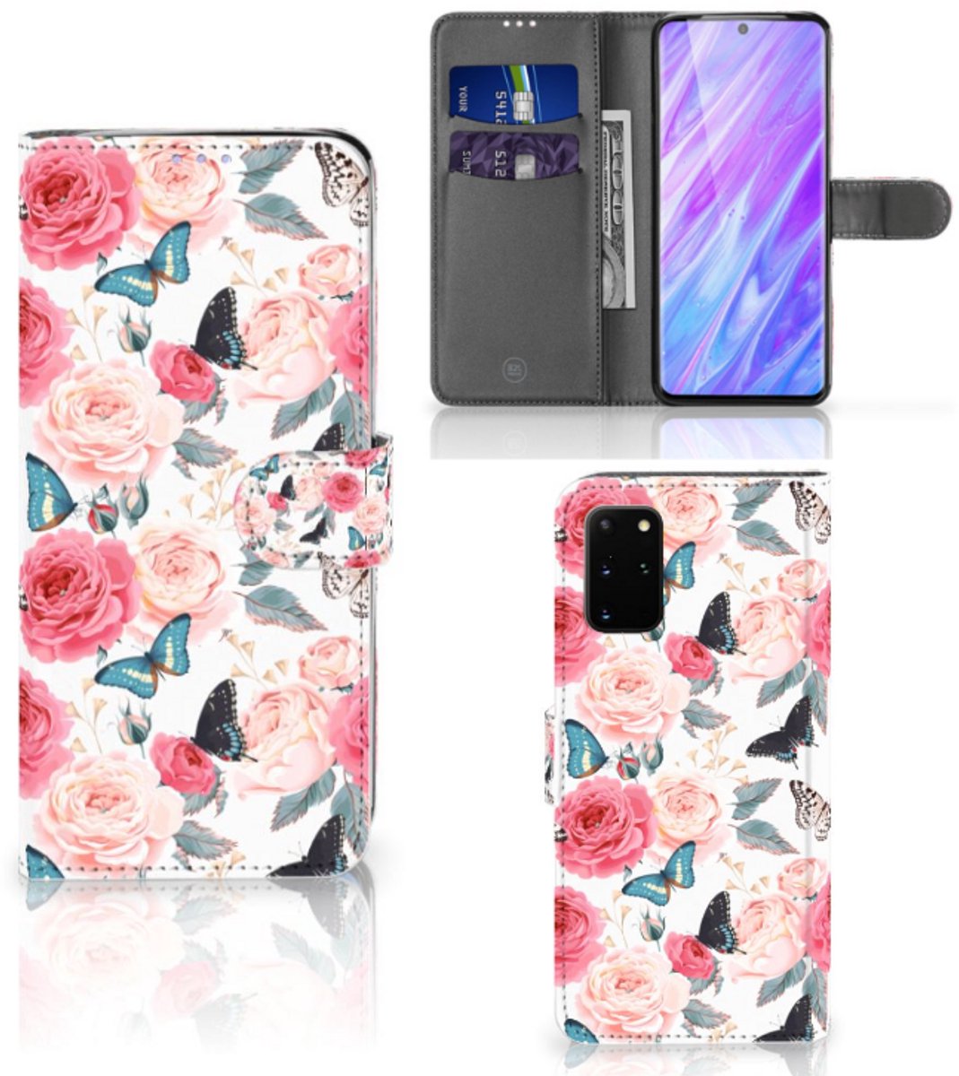 Samsung Galaxy S20 Plus Hoesje Butterfly Roses
